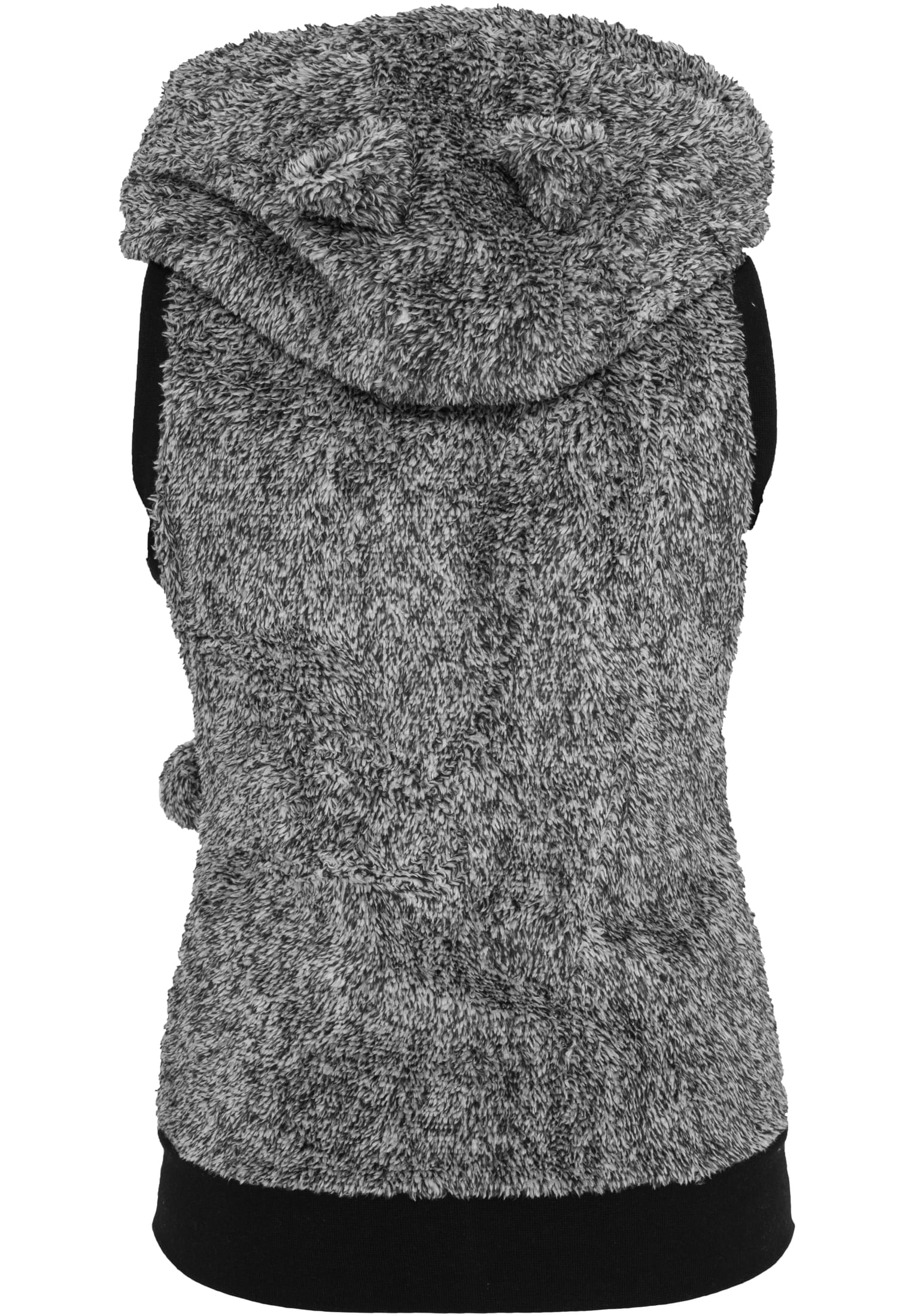 Ladies Melange Teddy Vest | blk/wht