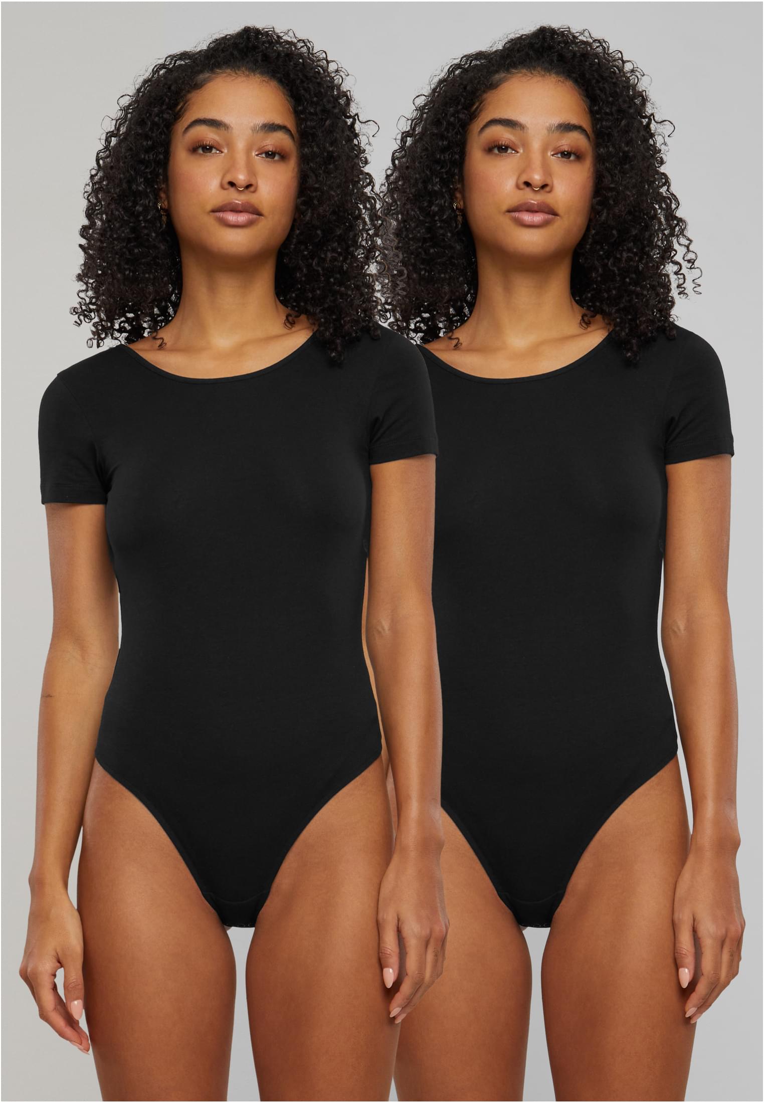 Ladies Organic Stretch Jersey Body 2-Pack | black+black