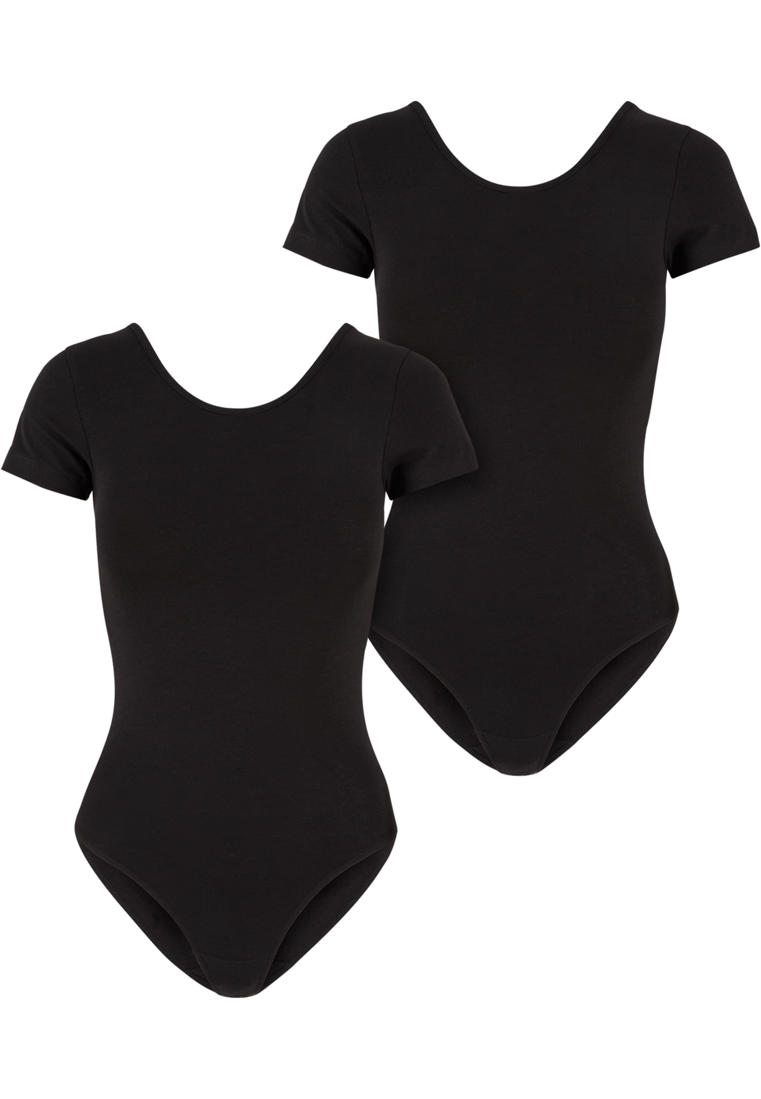 Ladies Organic Stretch Jersey Body 2-Pack | black+black