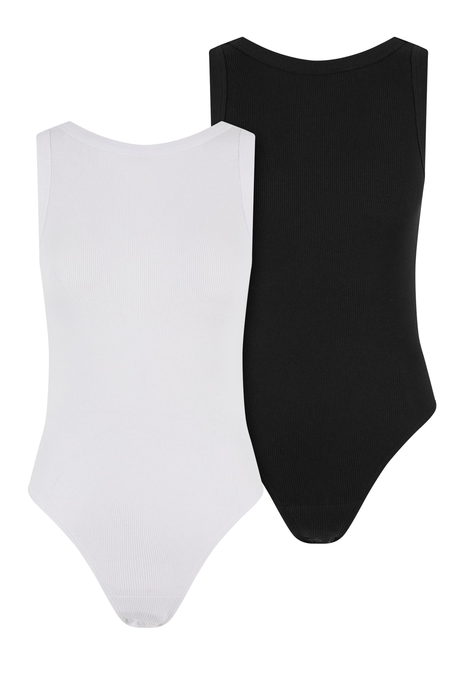 Ladies Rib Tank Body 2-Pack | white+black