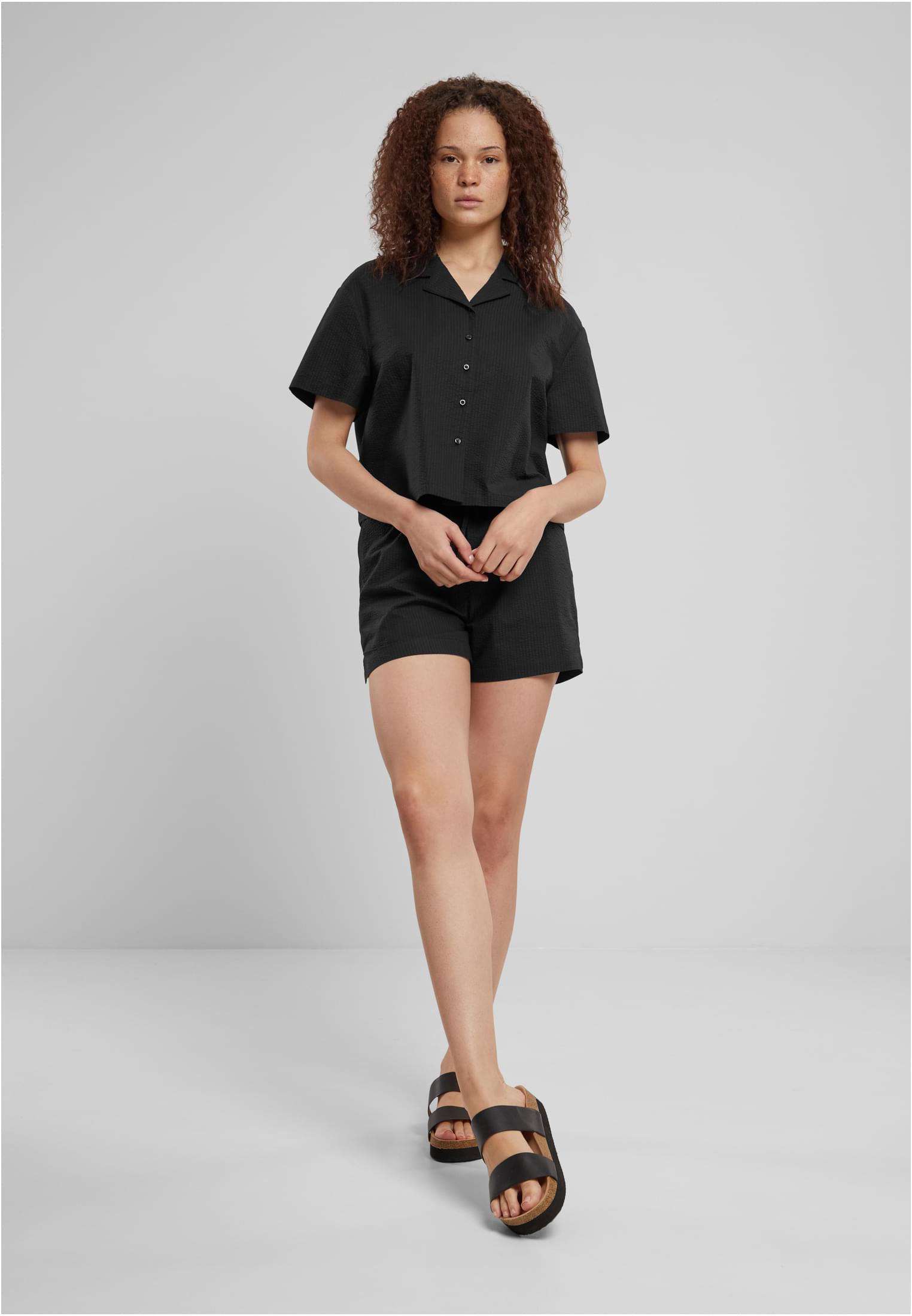 Ladies Seersucker Shirt | black