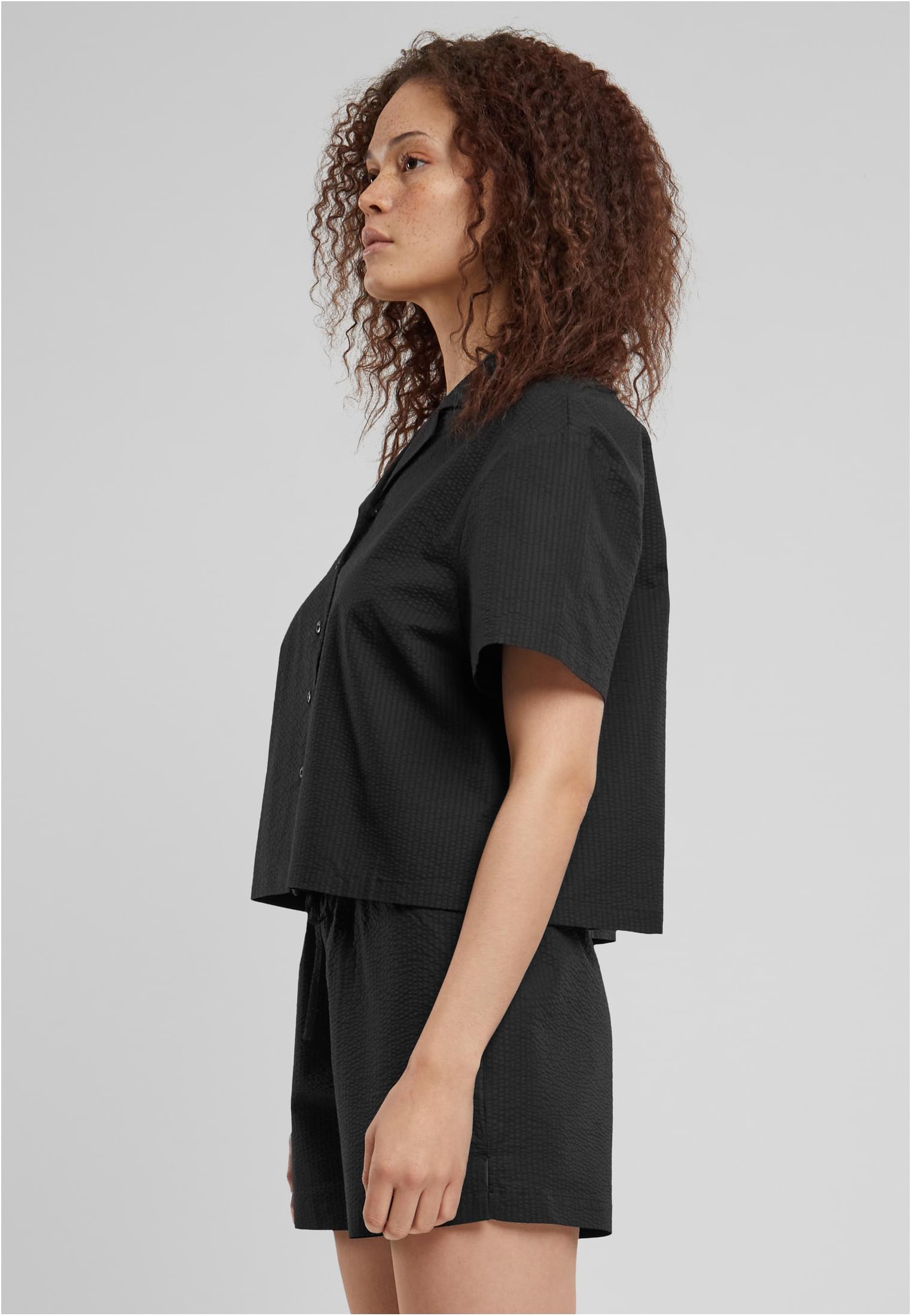 Ladies Seersucker Shirt | black