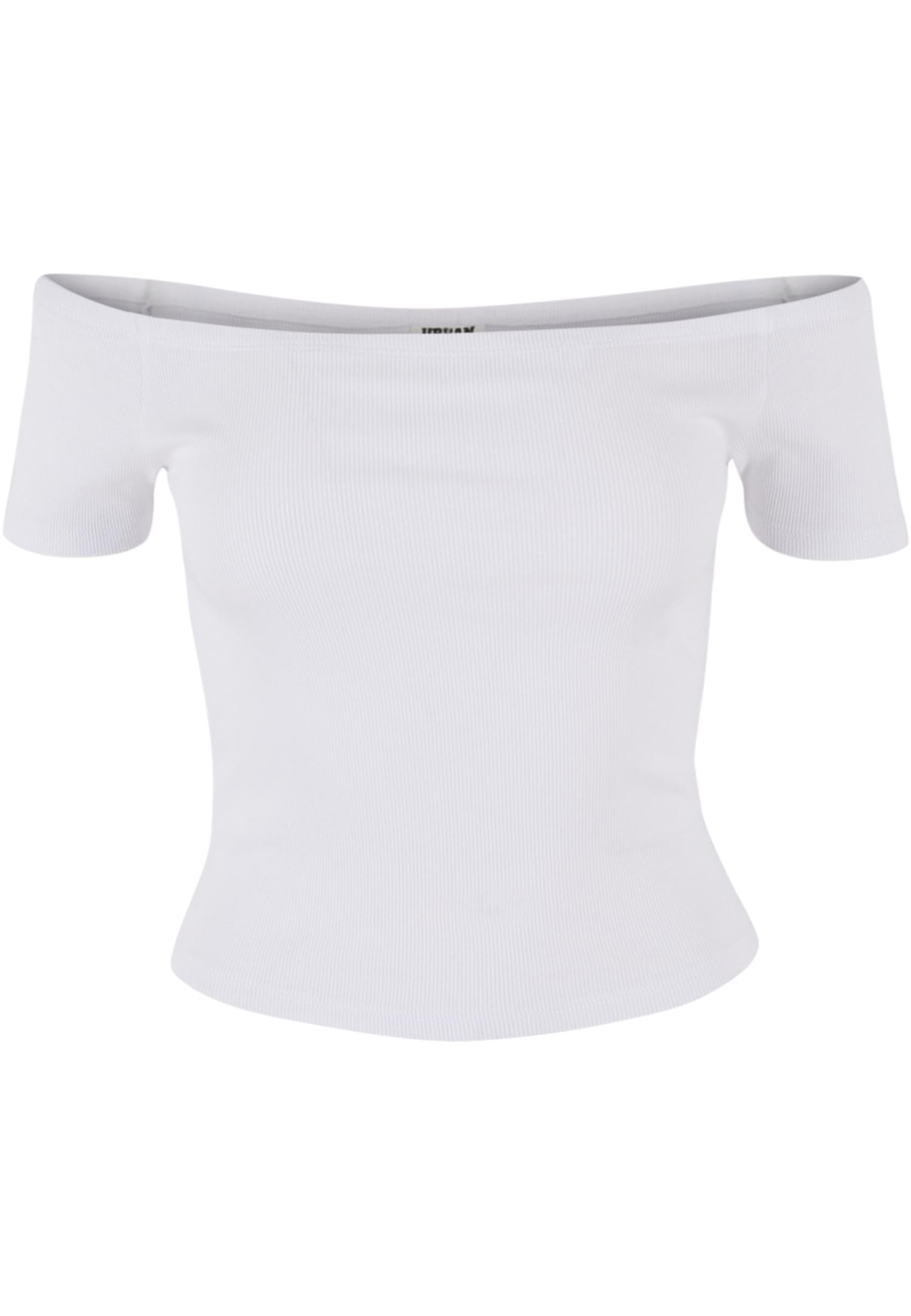 Ladies Organic Off Shoulder Rib Tee 2-Pack | white+white