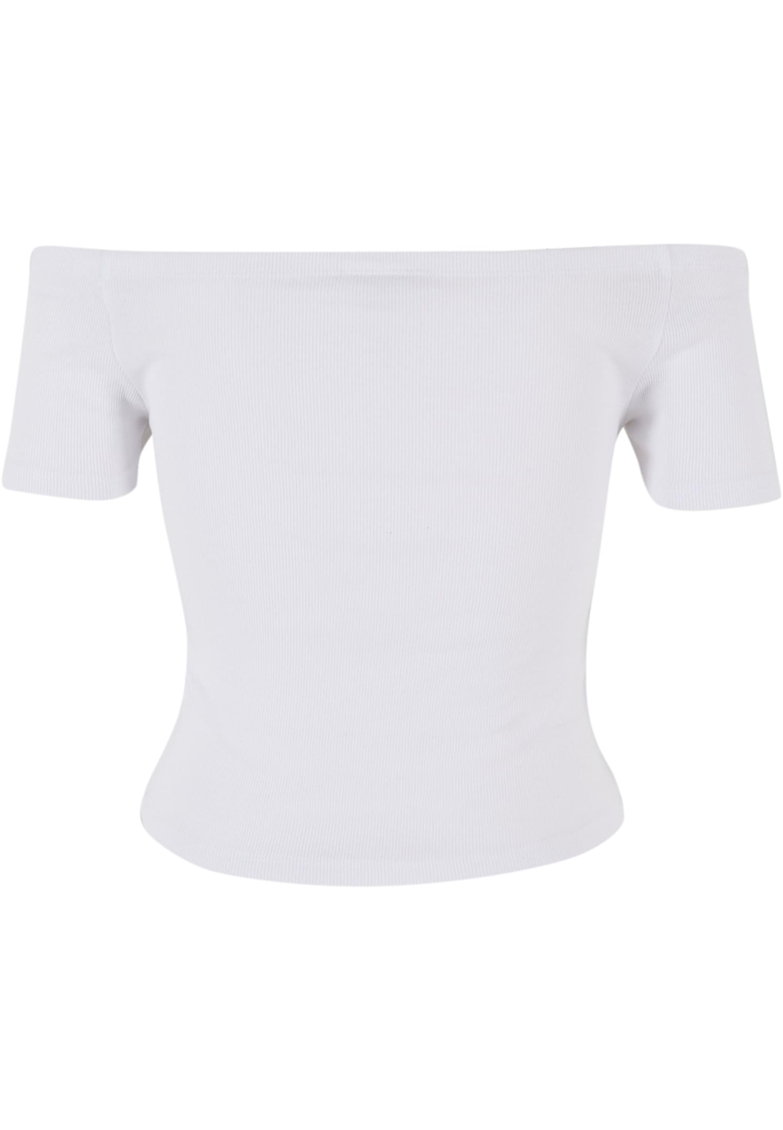 Ladies Organic Off Shoulder Rib Tee 2-Pack | white+white