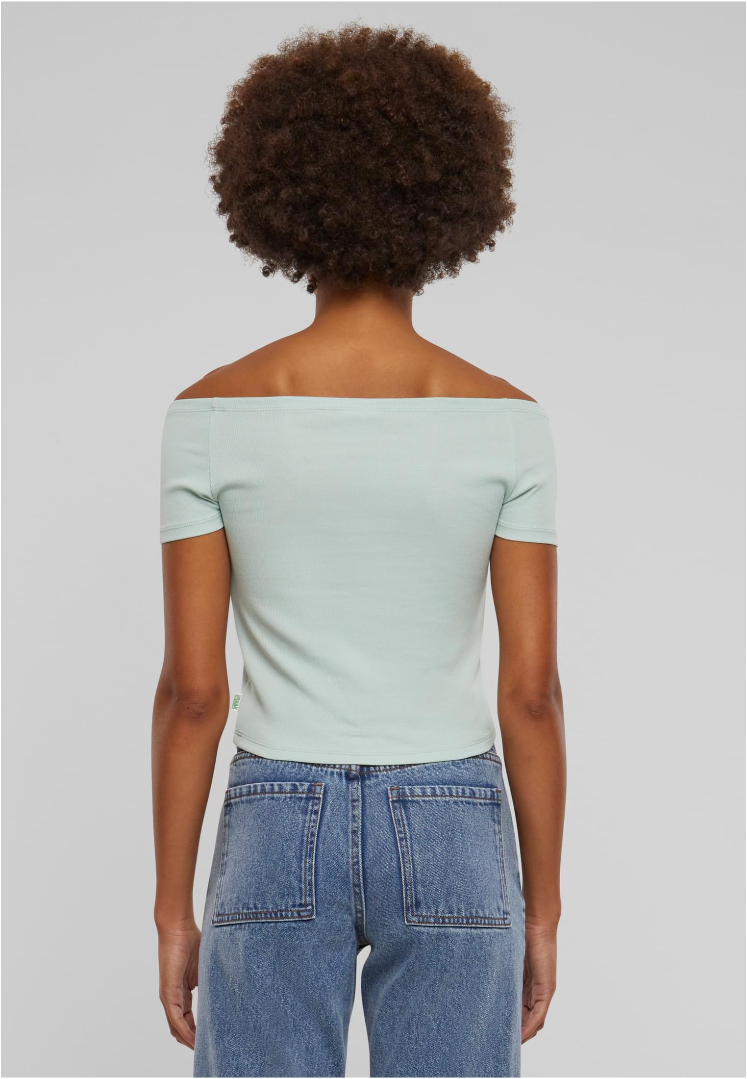 Ladies Organic Off Shoulder Rib Tee | frostmint