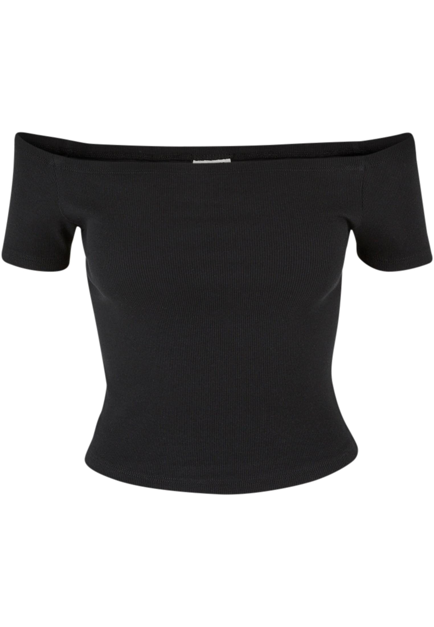 Ladies Organic Off Shoulder Rib Tee | black