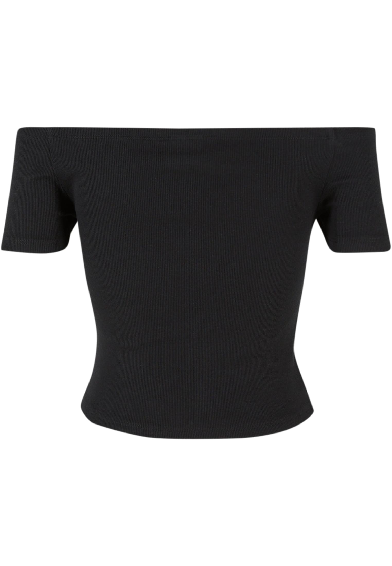 Ladies Organic Off Shoulder Rib Tee | black