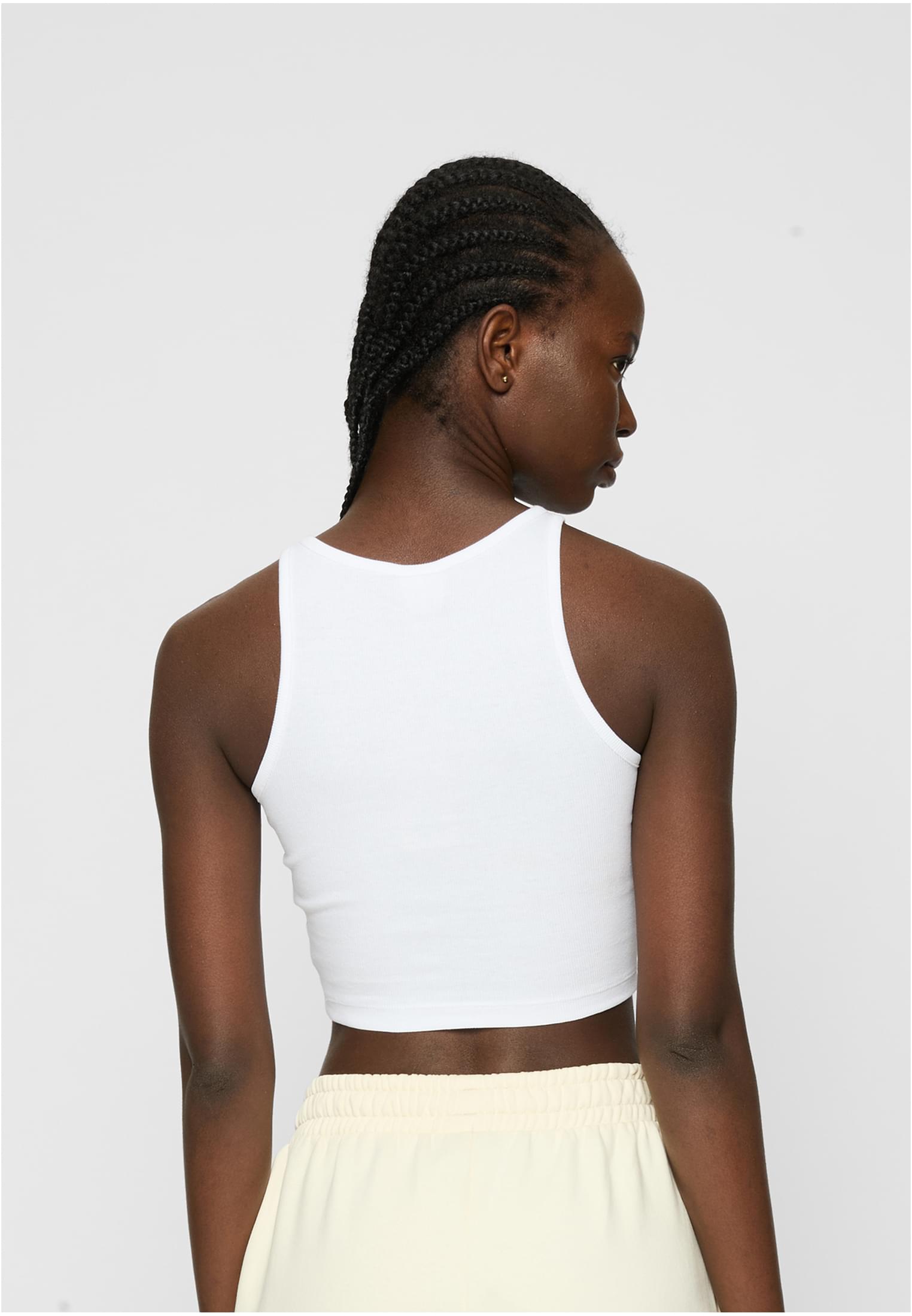 Ladies Organic Cropped Rib Top 2-Pack | white+black