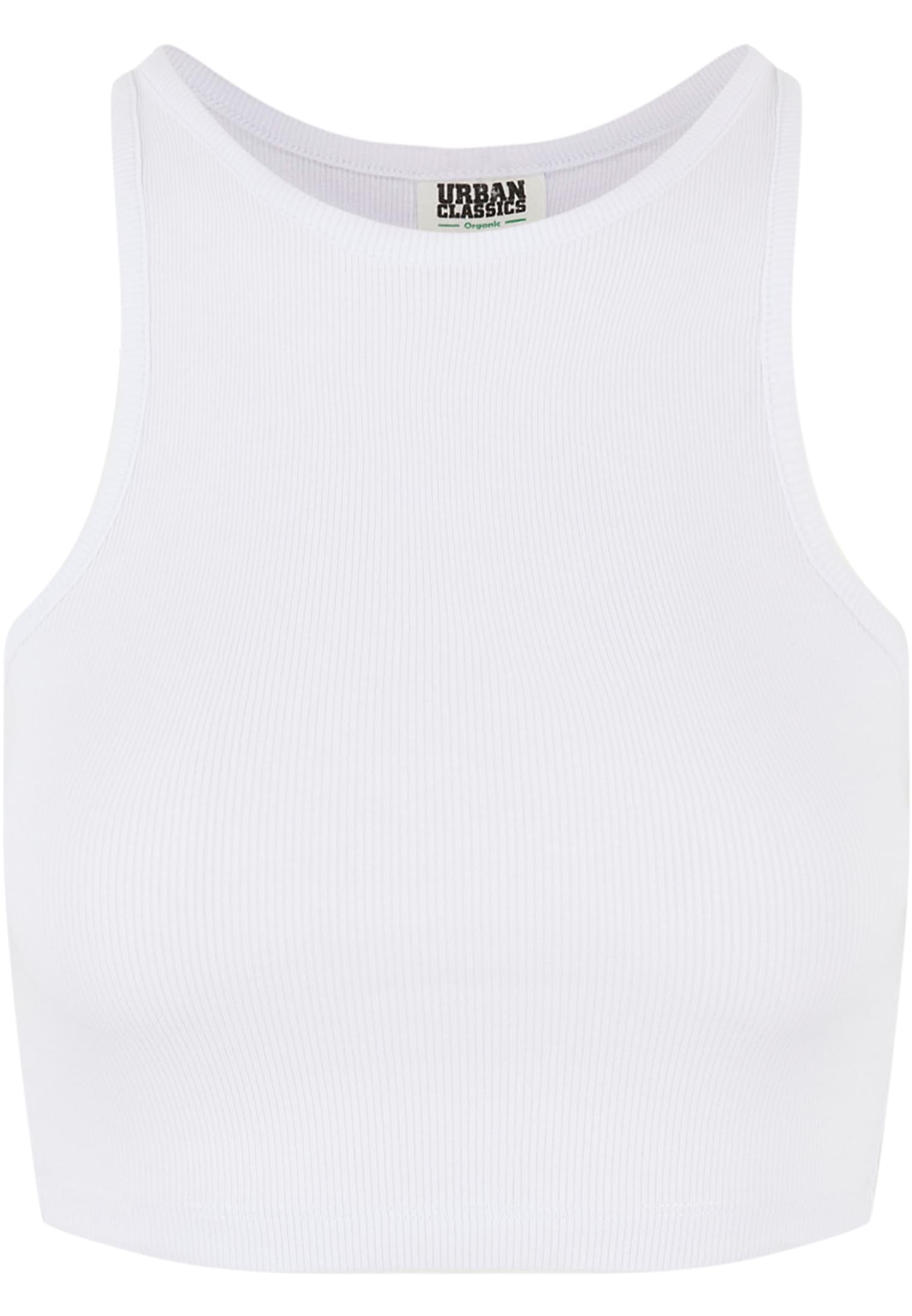 Ladies Organic Cropped Rib Top 2-Pack | white/white