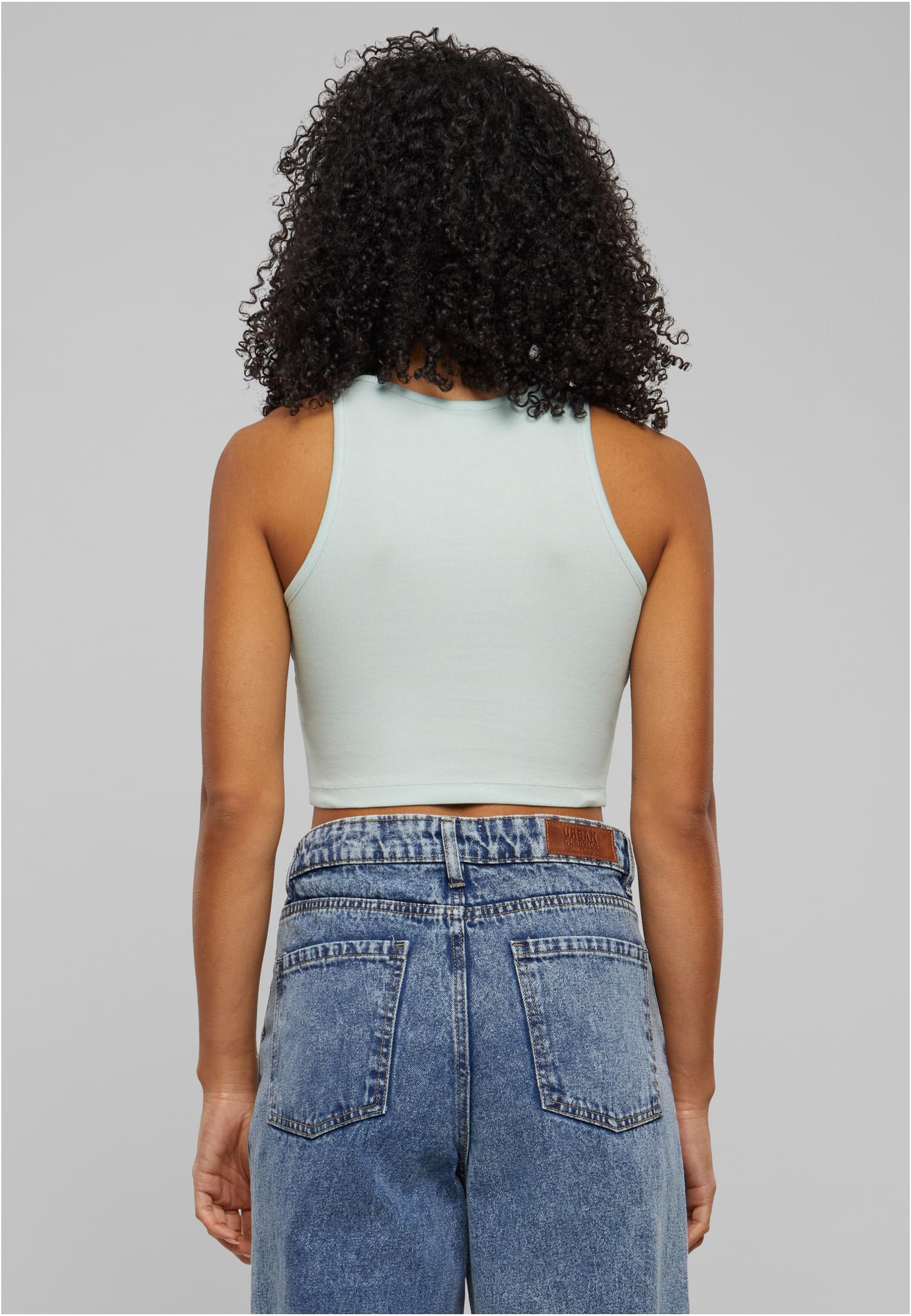 Ladies Organic Cropped Rib Top | frostmint