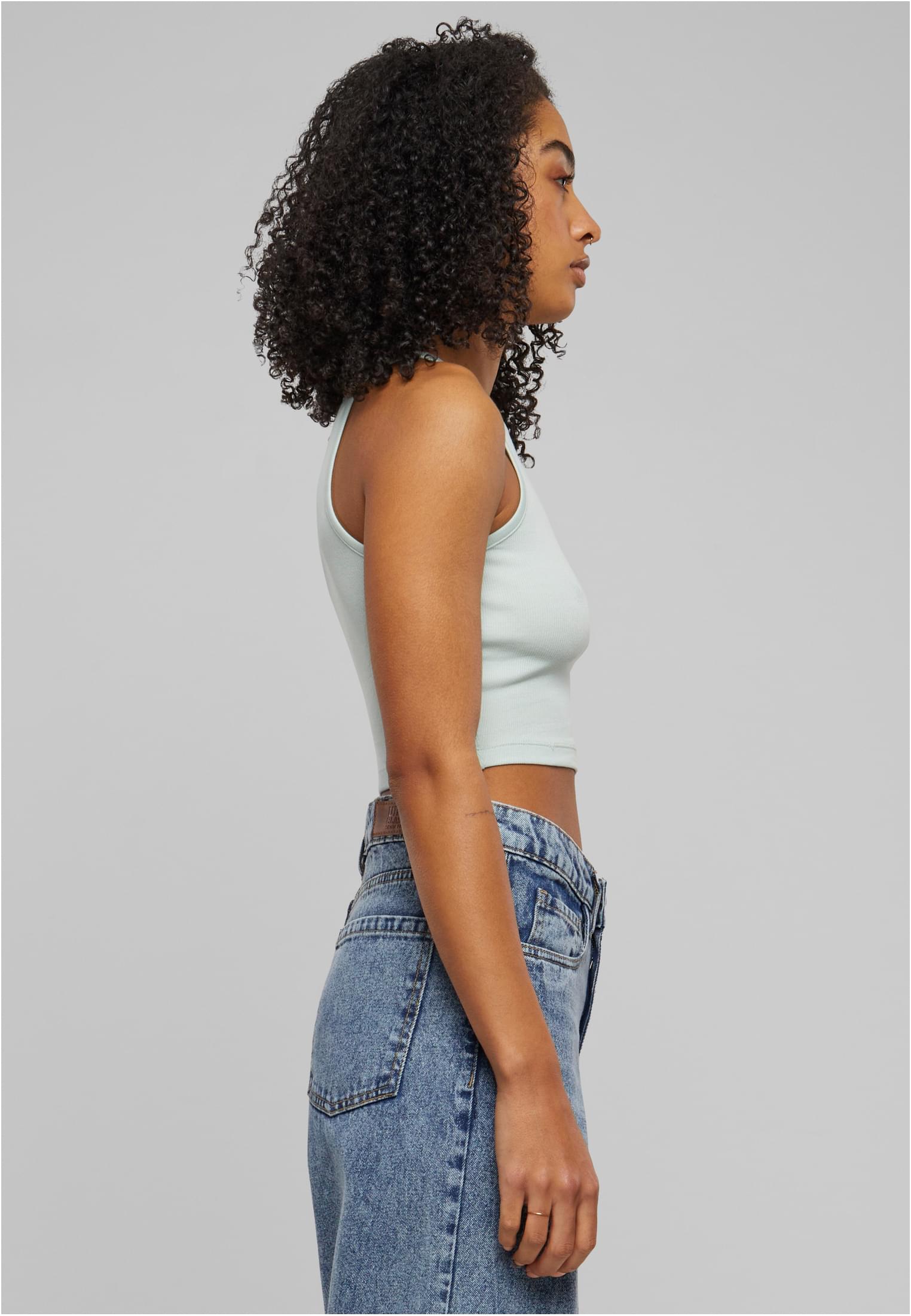 Ladies Organic Cropped Rib Top | frostmint