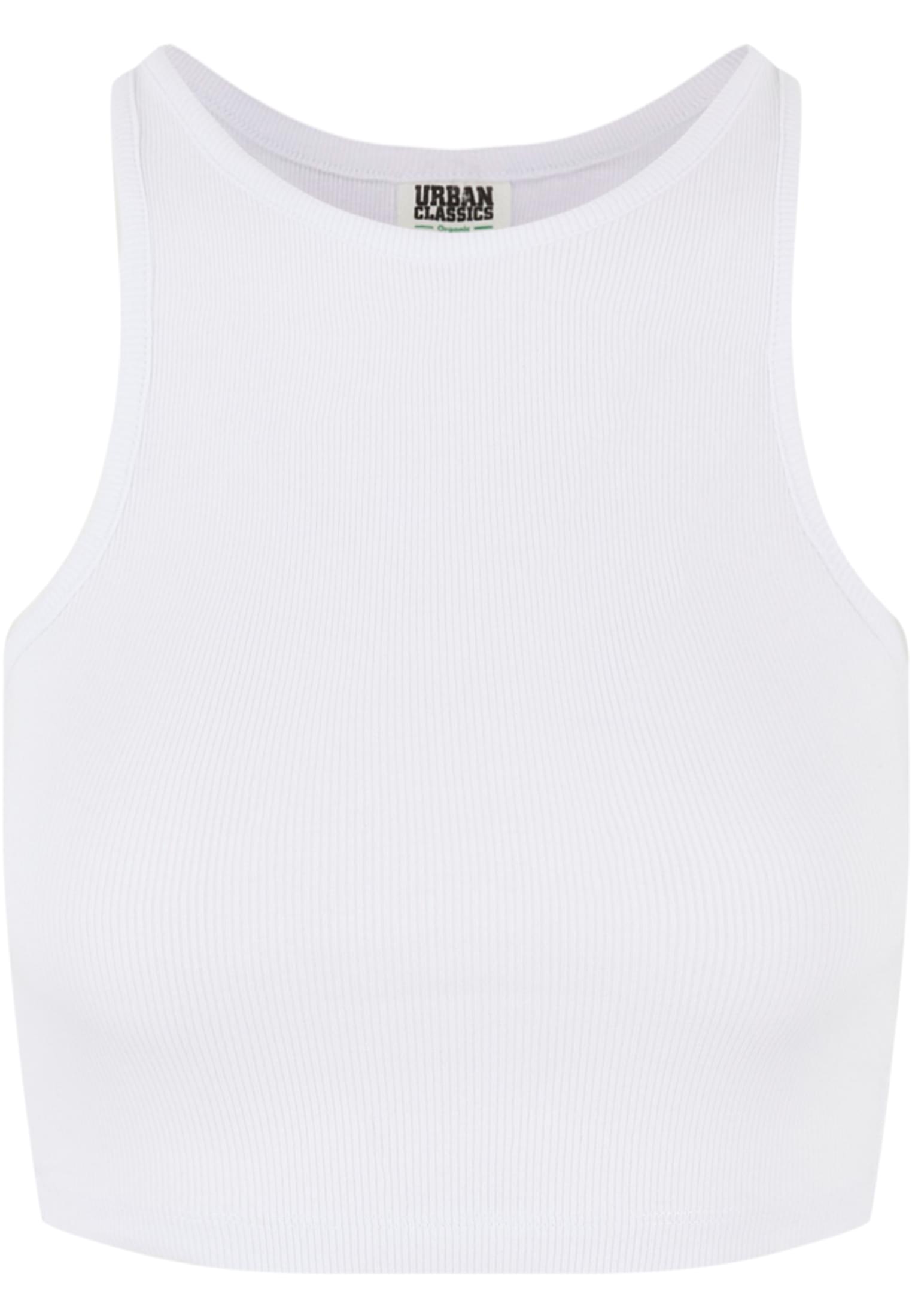 Ladies Organic Cropped Rib Top | white