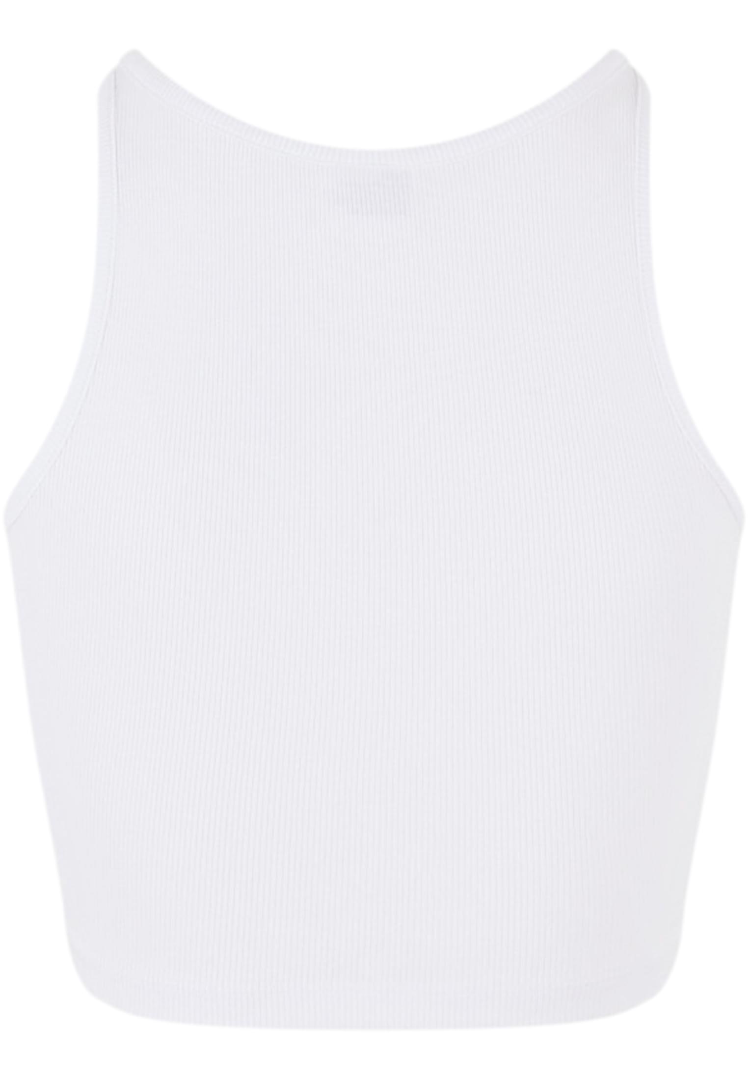 Ladies Organic Cropped Rib Top | white