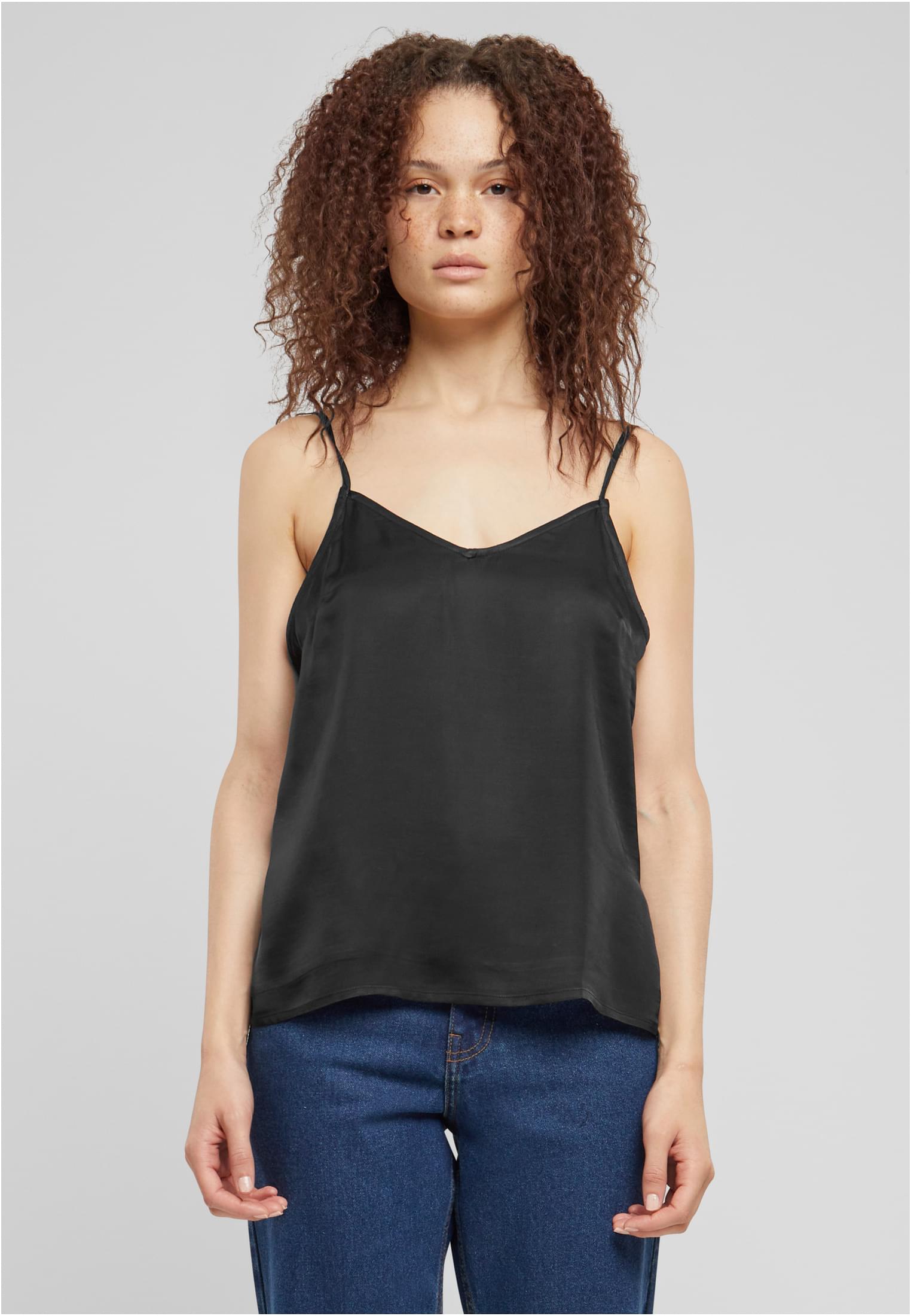 Ladies Viscose Satin Slip Top | black