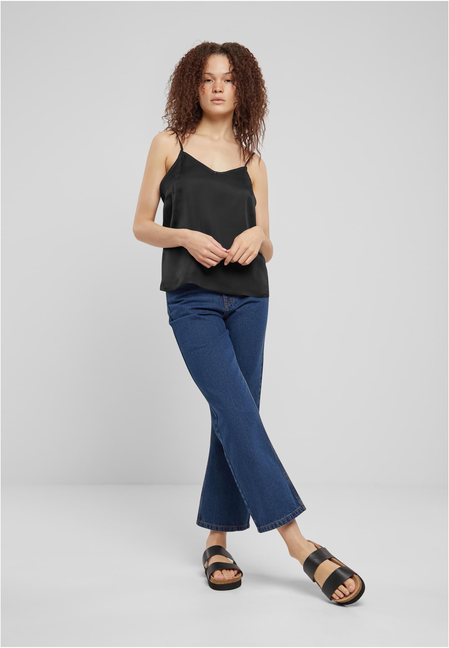 Ladies Viscose Satin Slip Top | black