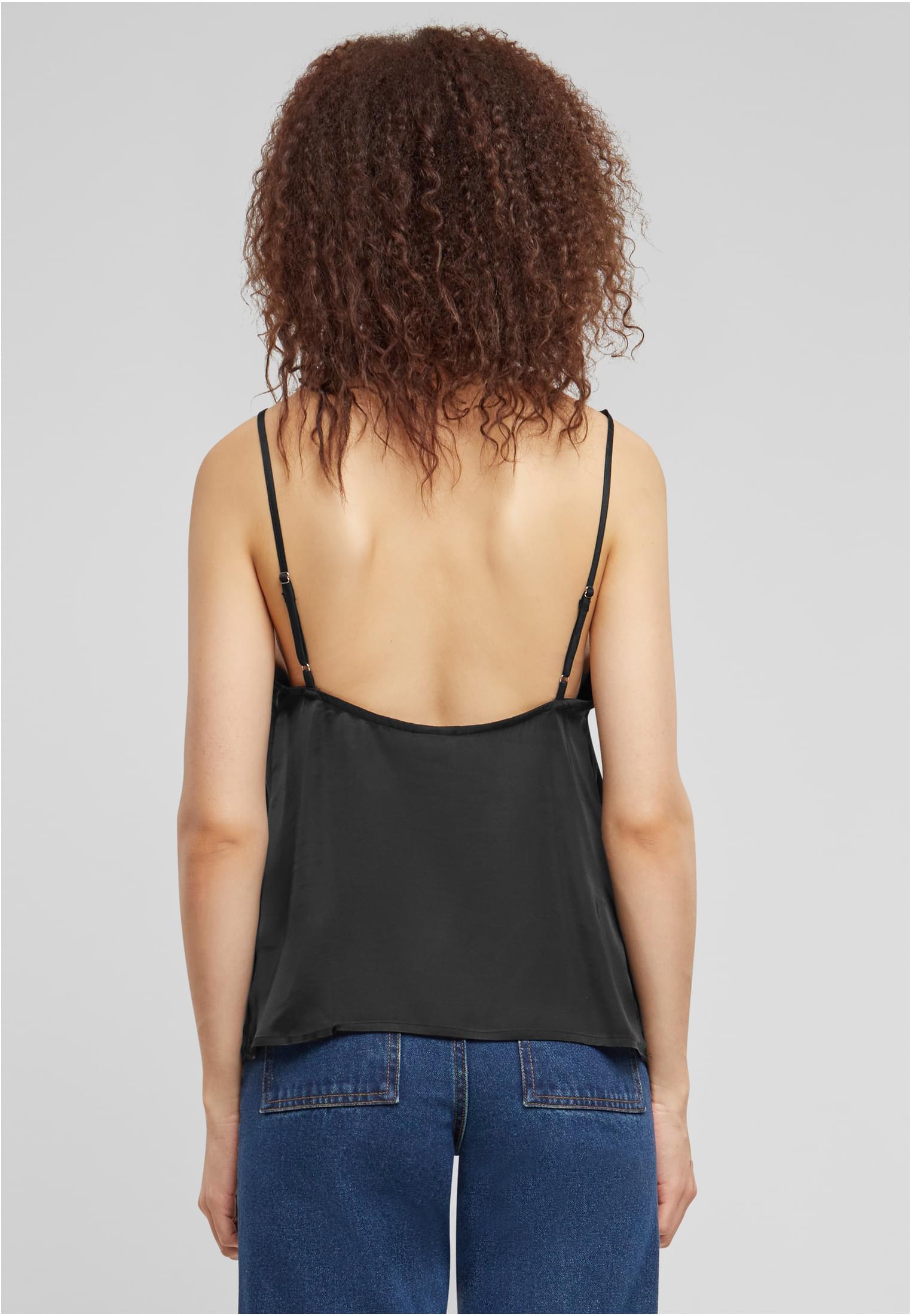 Ladies Viscose Satin Slip Top | black