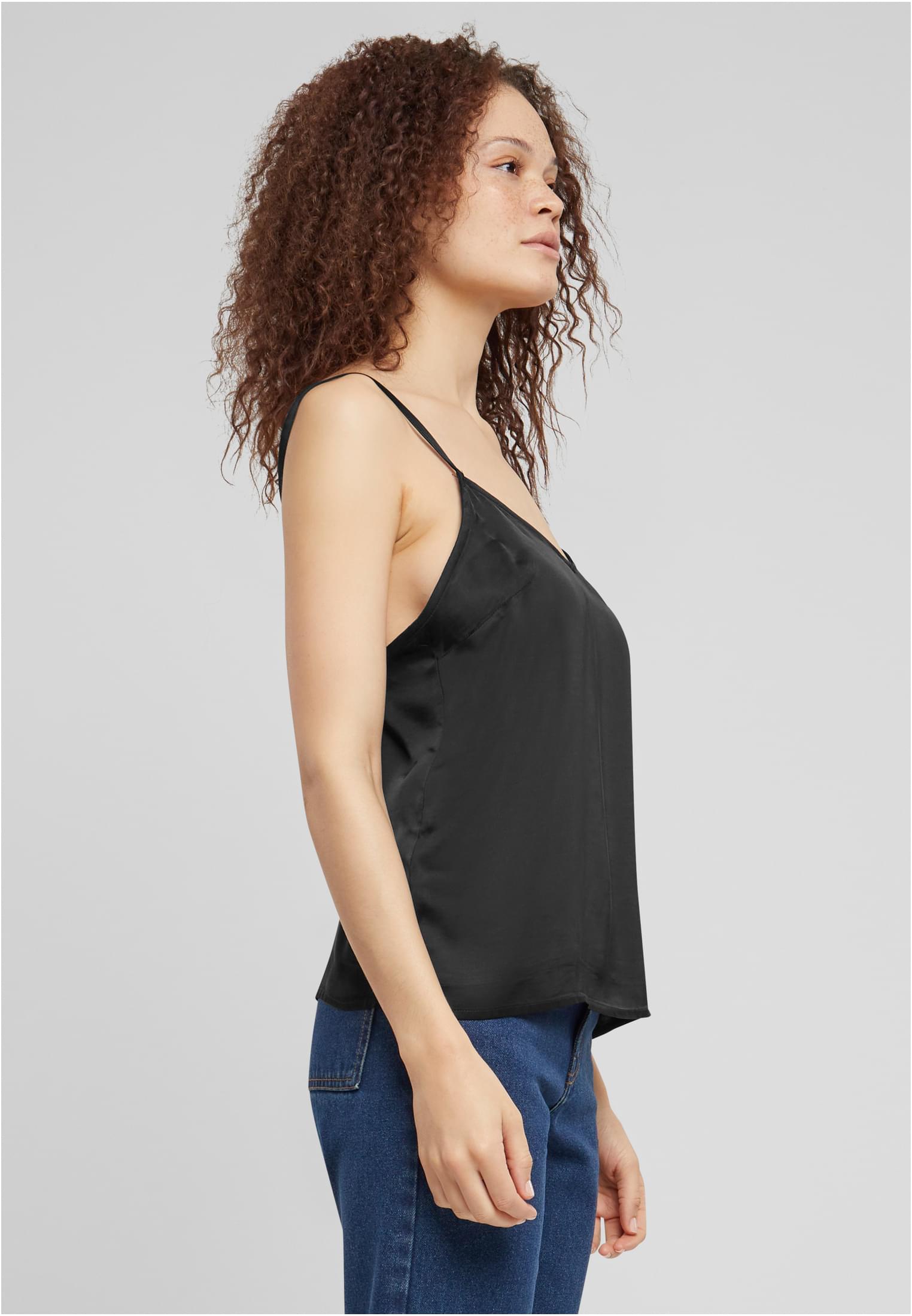 Ladies Viscose Satin Slip Top | black