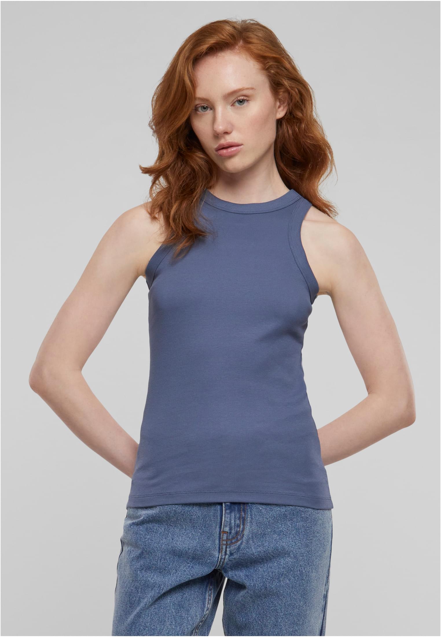 Ladies Racer Back Rib Top | vintageblue