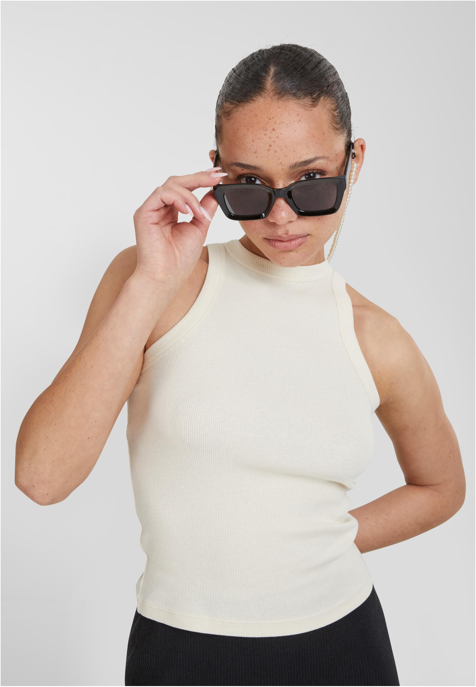 Ladies Racer Back Rib Top | whitesand