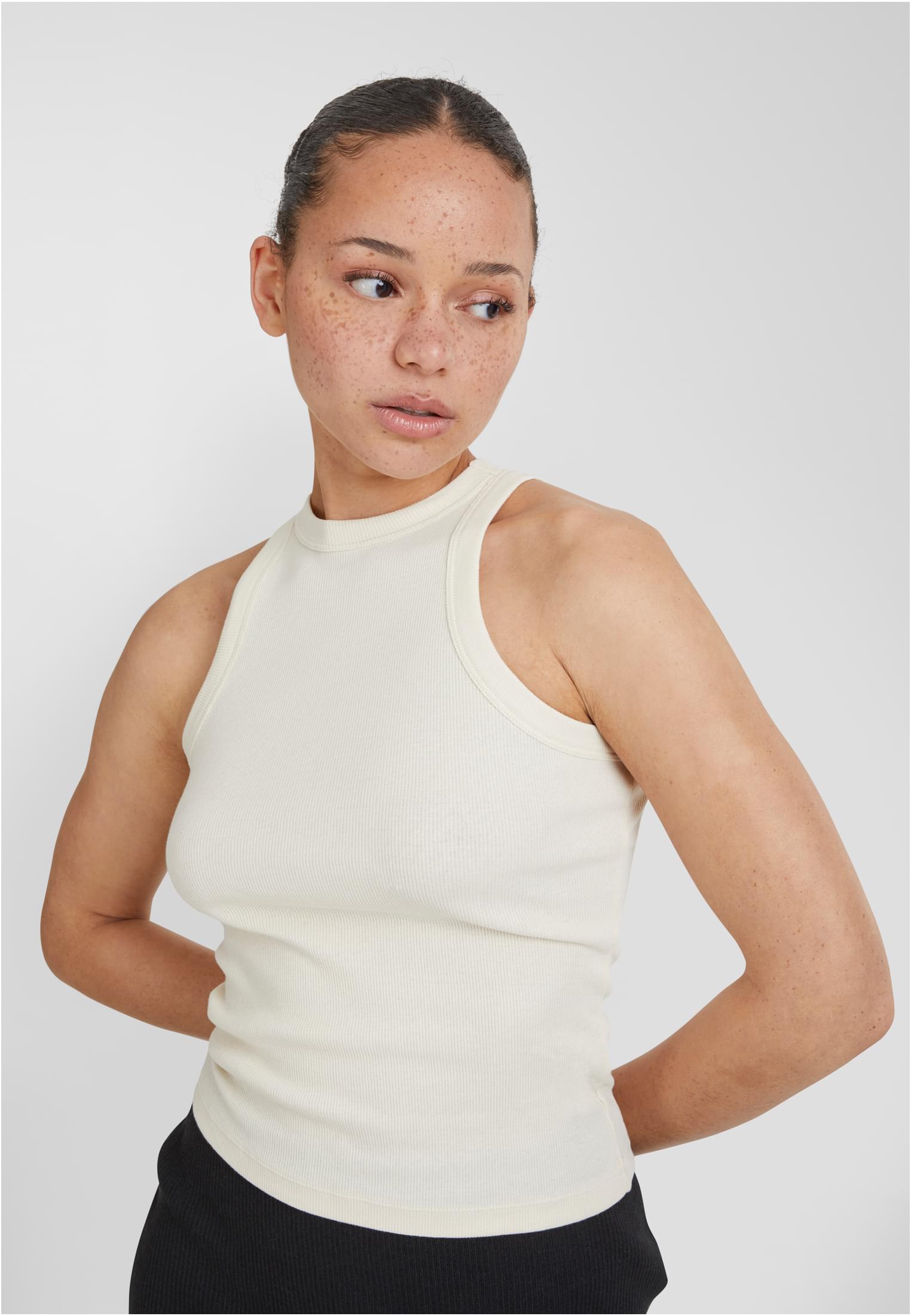 Ladies Racer Back Rib Top | whitesand