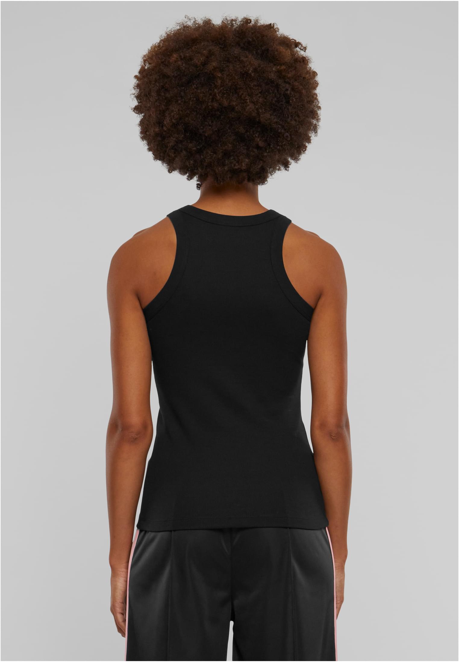 Ladies Racer Back Rib Top | black