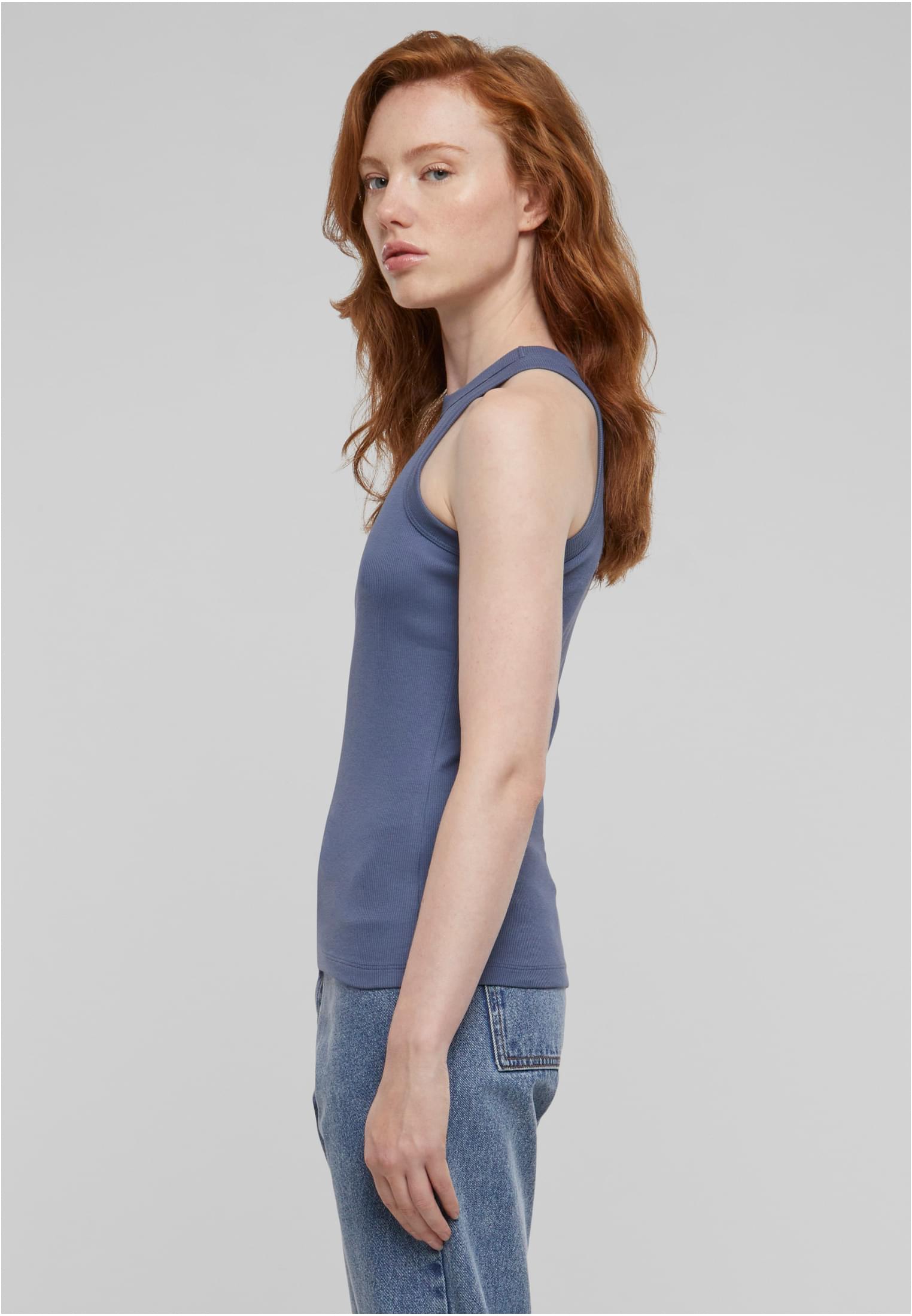 Ladies Racer Back Rib Top | vintageblue