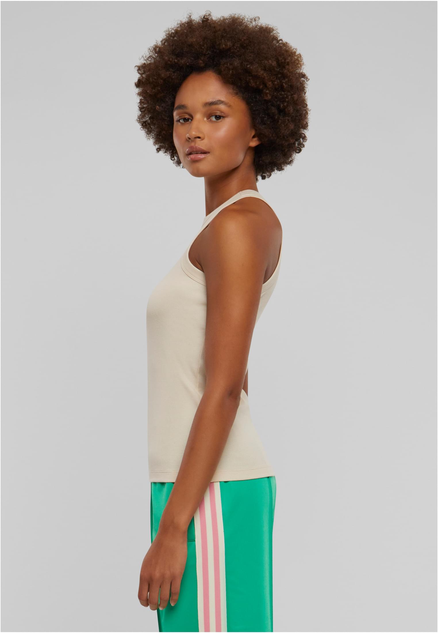 Ladies Racer Back Rib Top | whitesand