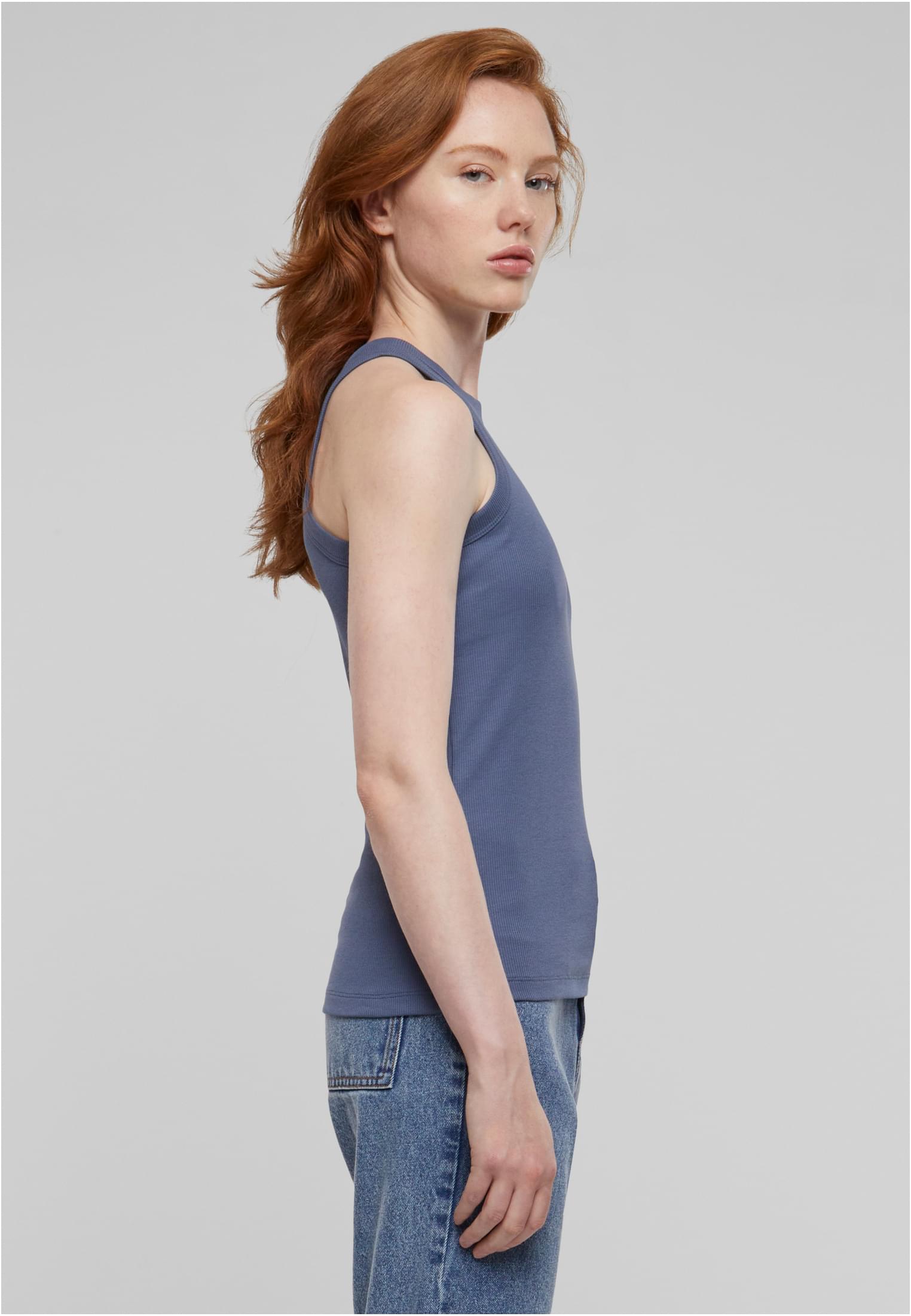 Ladies Racer Back Rib Top | vintageblue