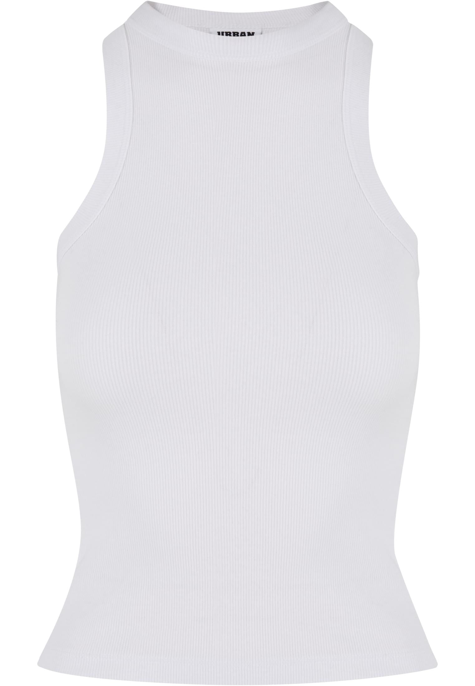 Ladies Racer Back Rib Top | white