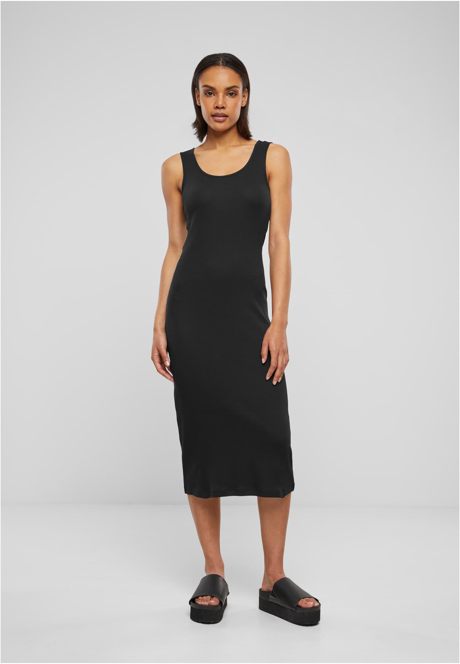 Ladies Rib Top Dress | black