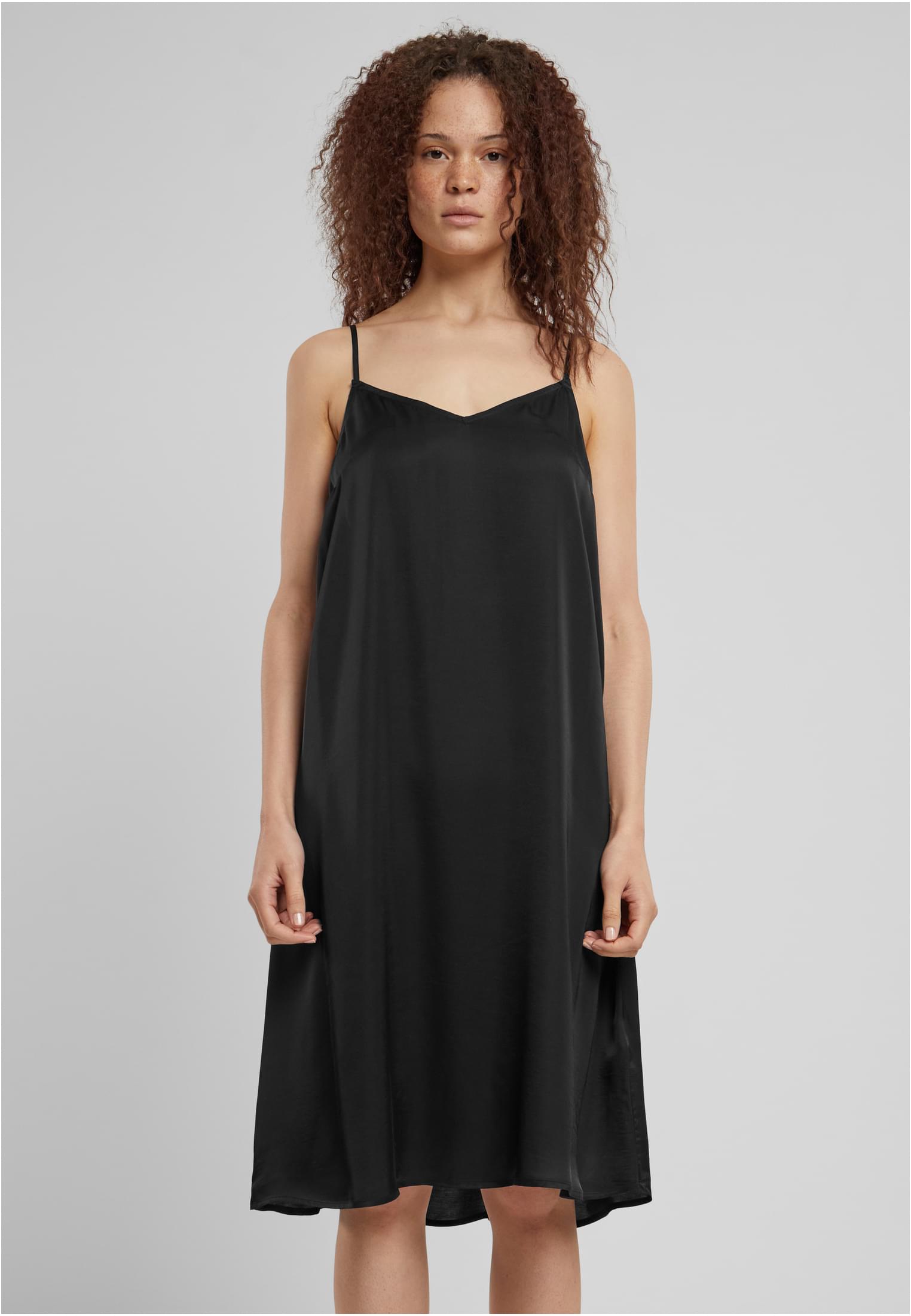 Ladies Viscose Satin Slip Dress | black