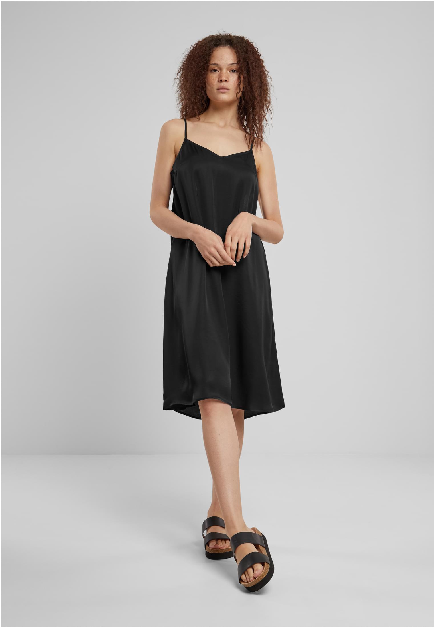 Ladies Viscose Satin Slip Dress | black