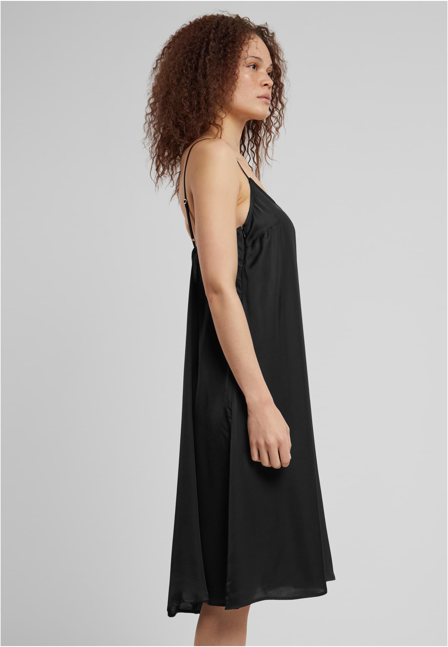 Ladies Viscose Satin Slip Dress | black