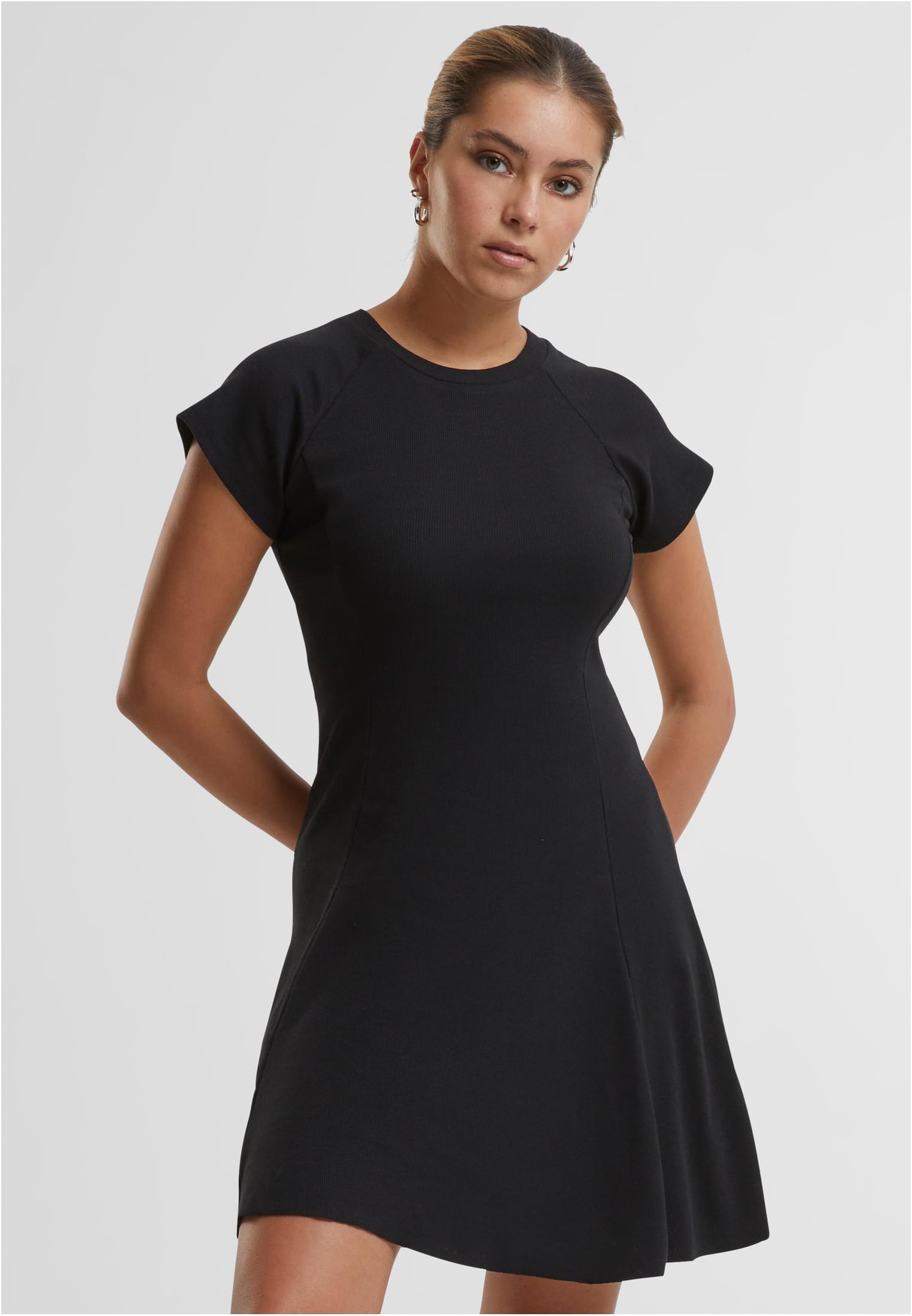 Ladies Skater Rib Dress | black