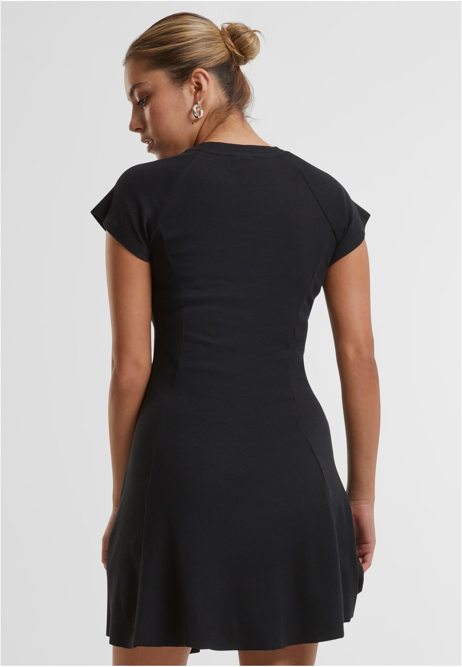 Ladies Skater Rib Dress | black