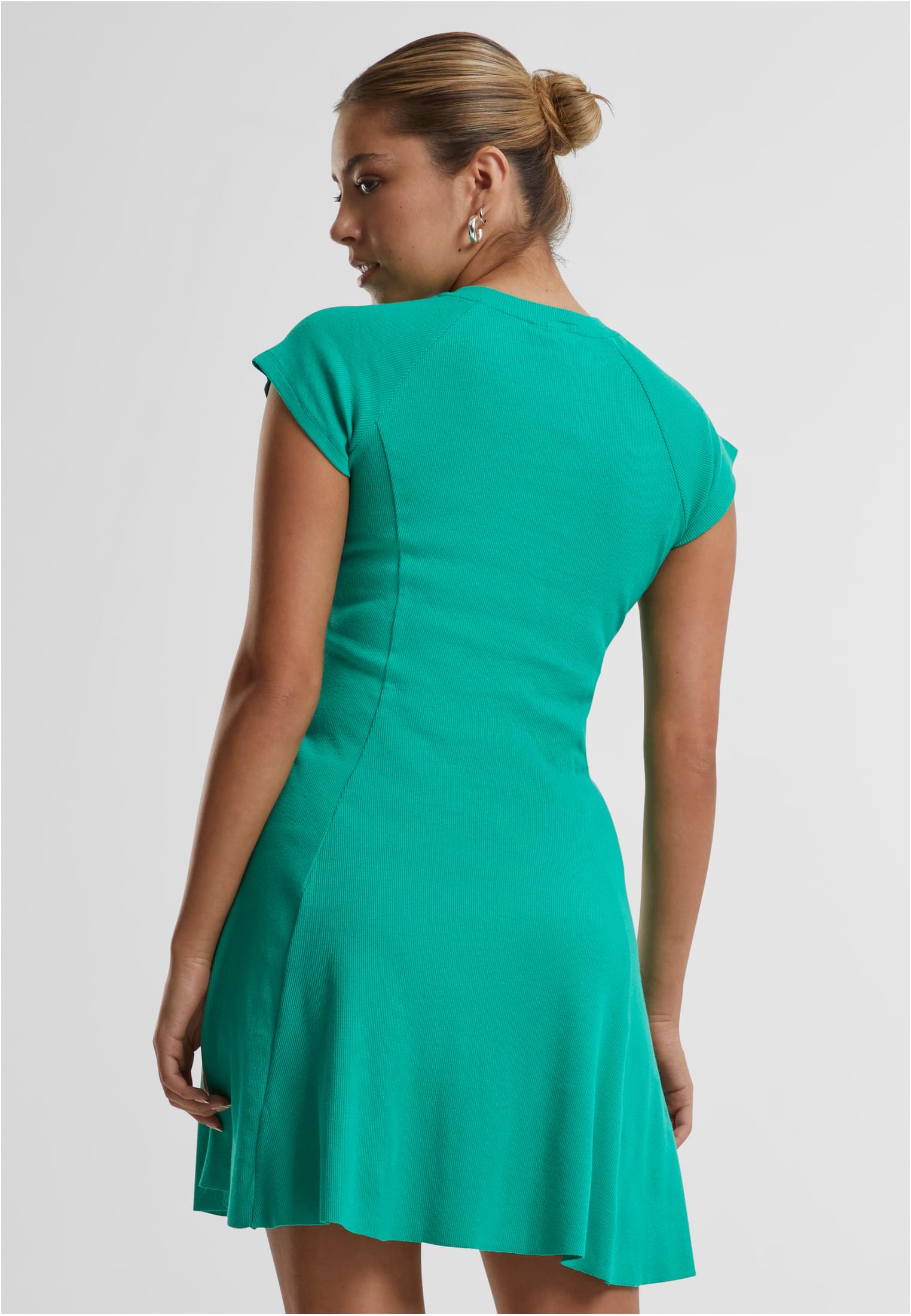 Ladies Skater Rib Dress | ferngreen