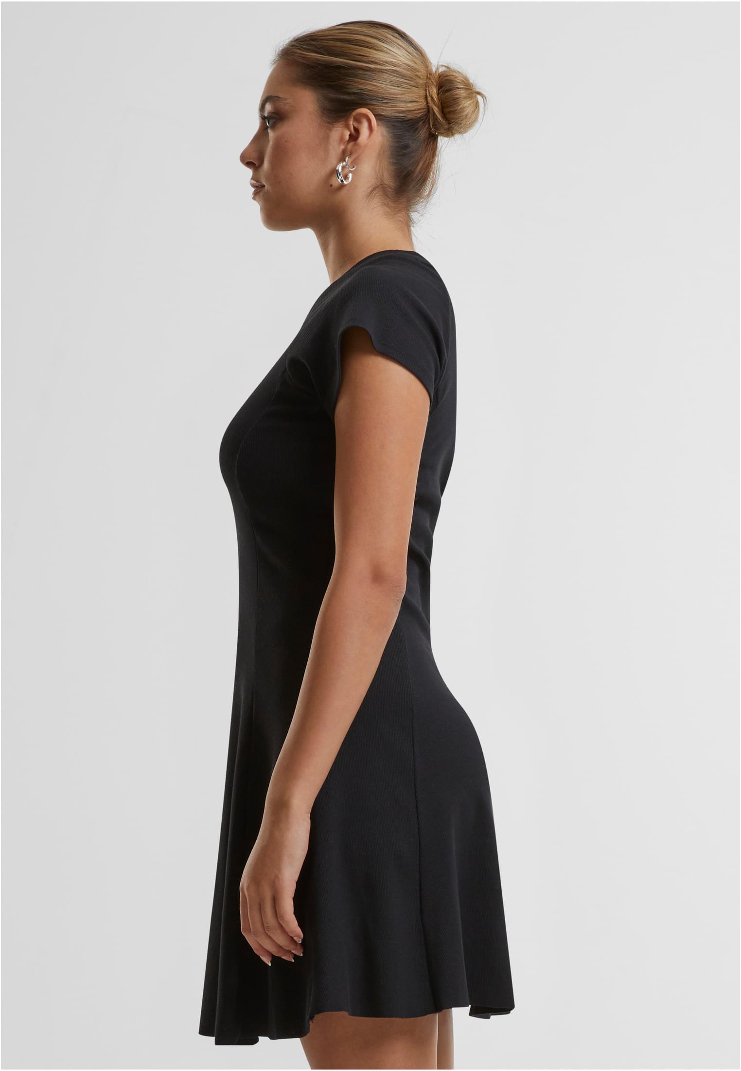 Ladies Skater Rib Dress | black