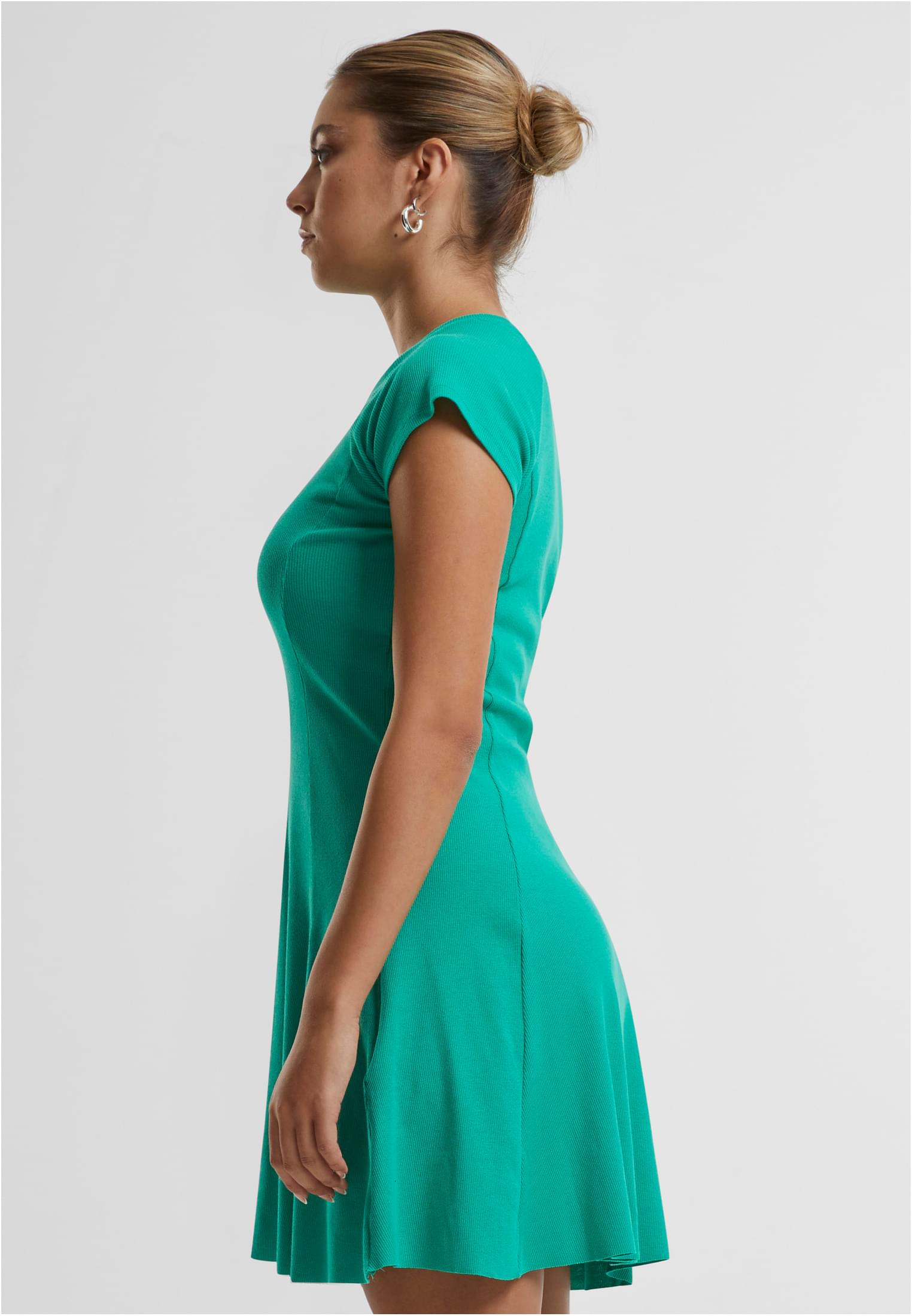 Ladies Skater Rib Dress | ferngreen