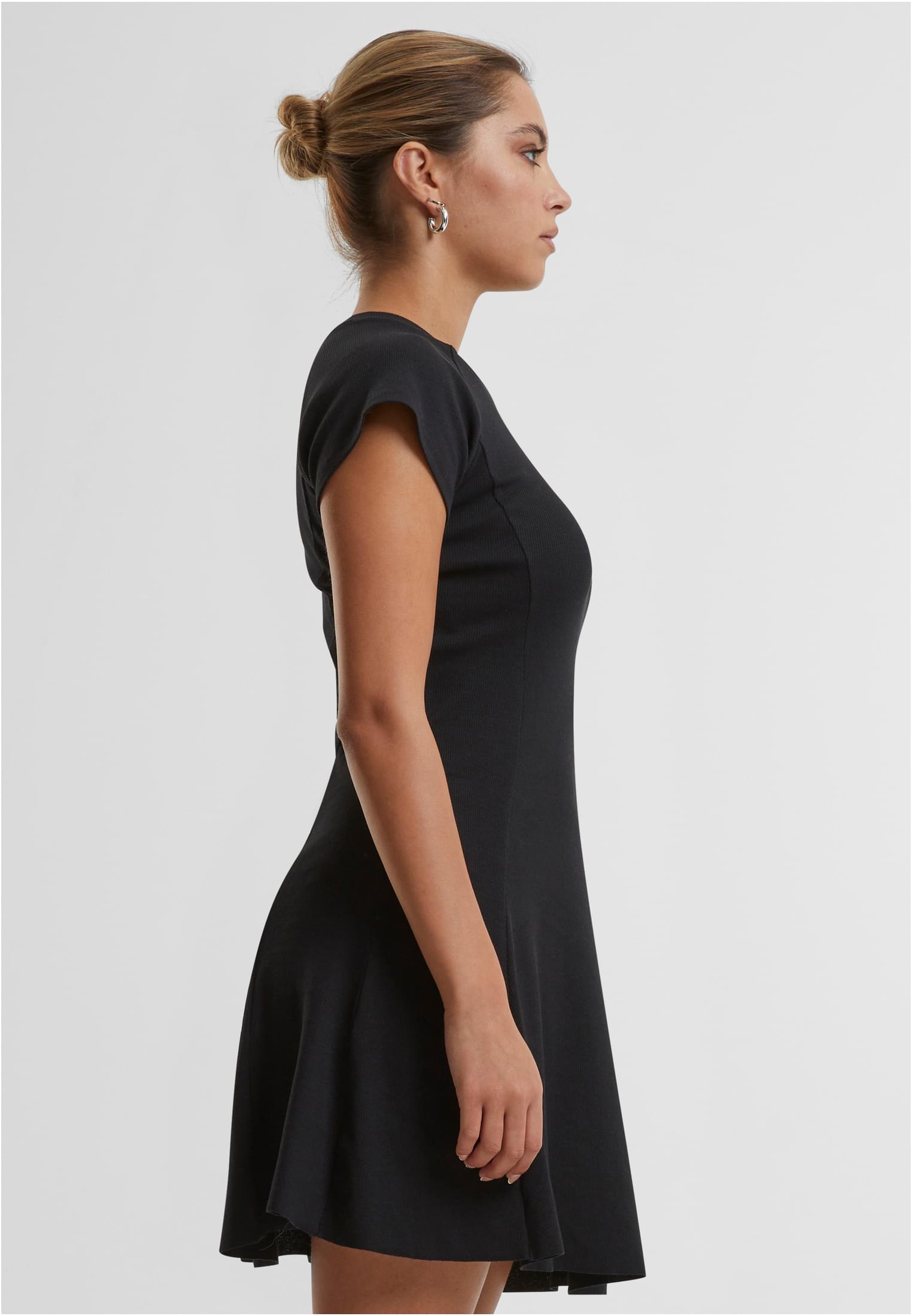 Ladies Skater Rib Dress | black