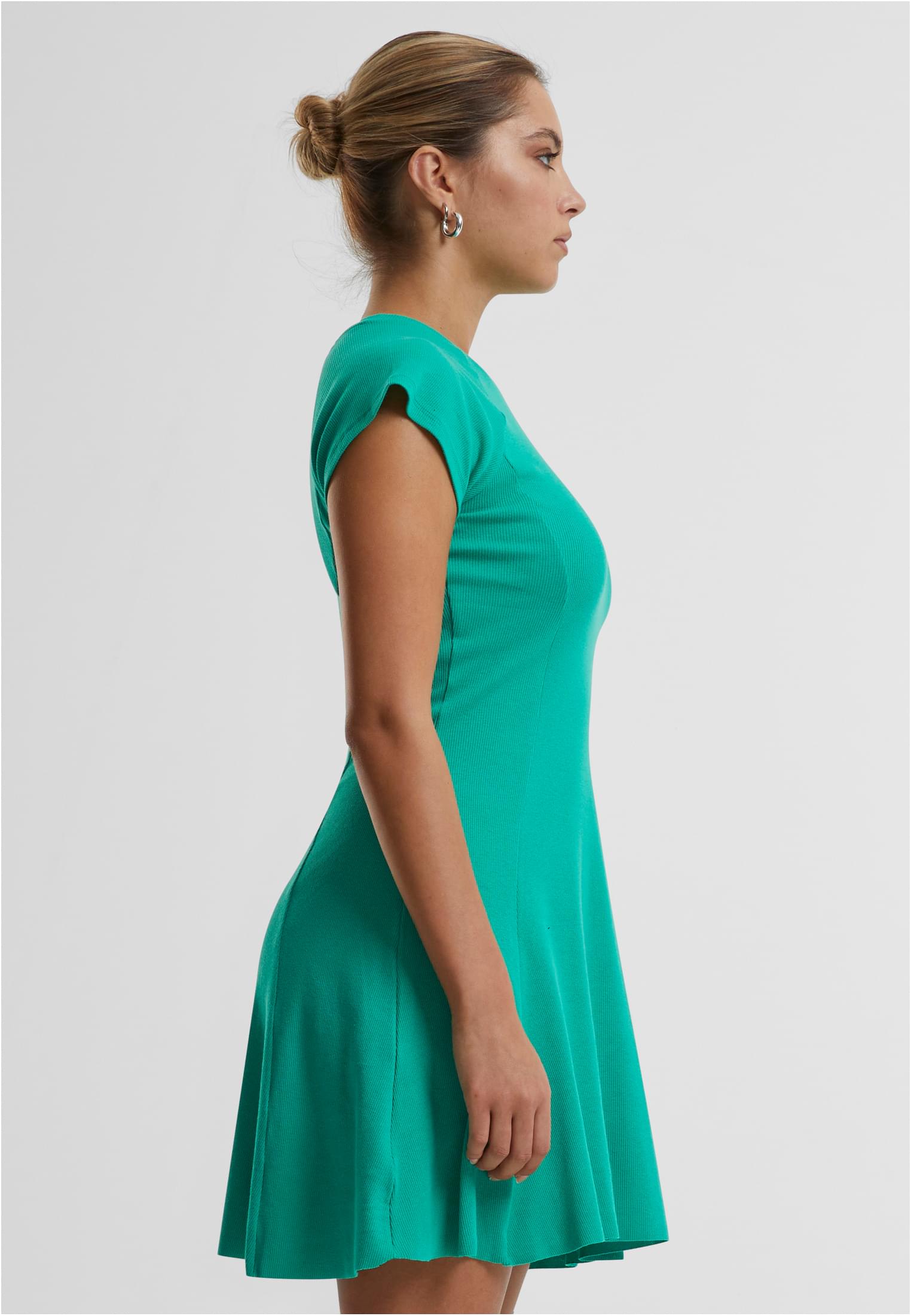 Ladies Skater Rib Dress | ferngreen