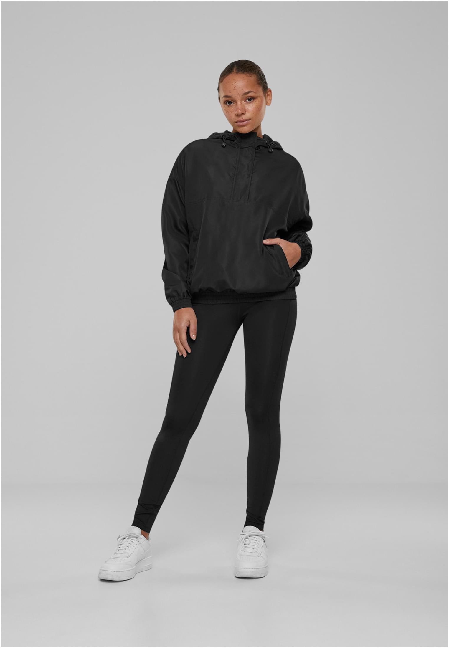 Ladies Recycled Oversized Pullover Jacket | black