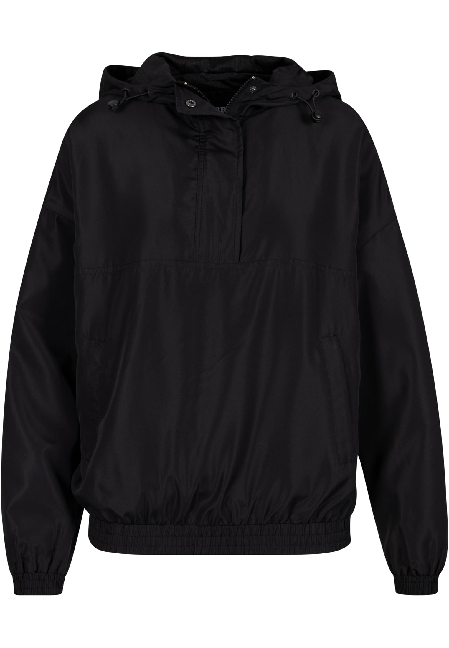 Ladies Recycled Oversized Pullover Jacket | black