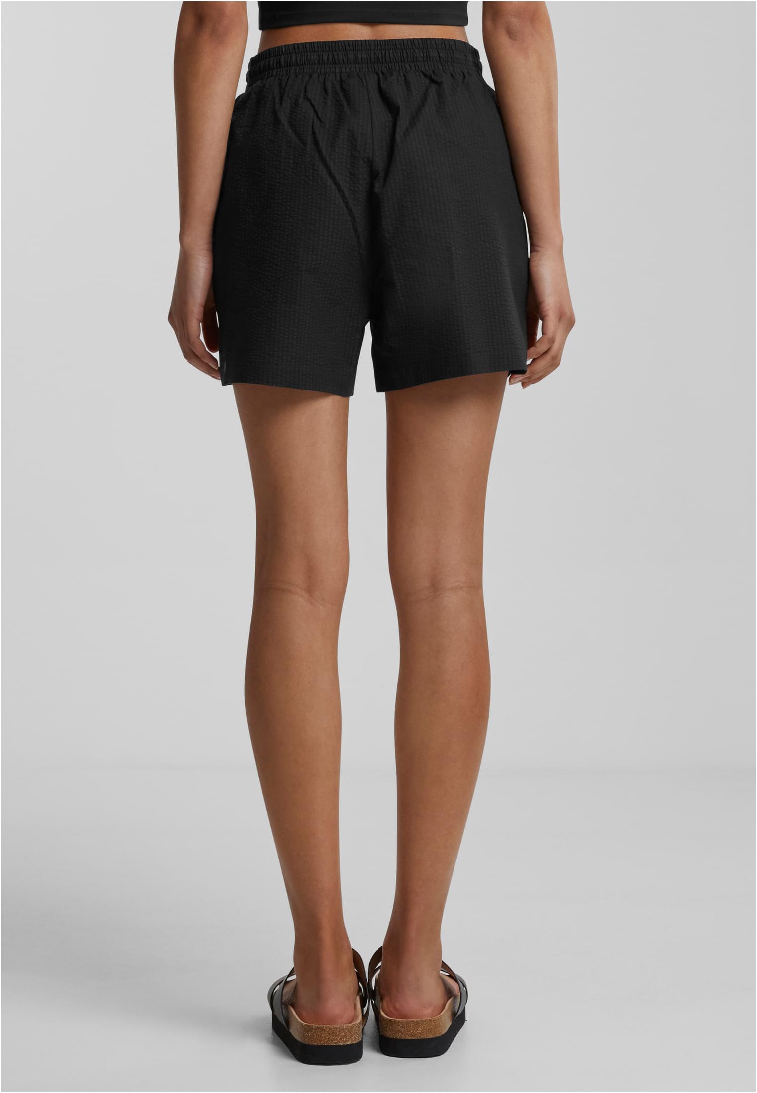 Ladies Seersucker Shorts | black