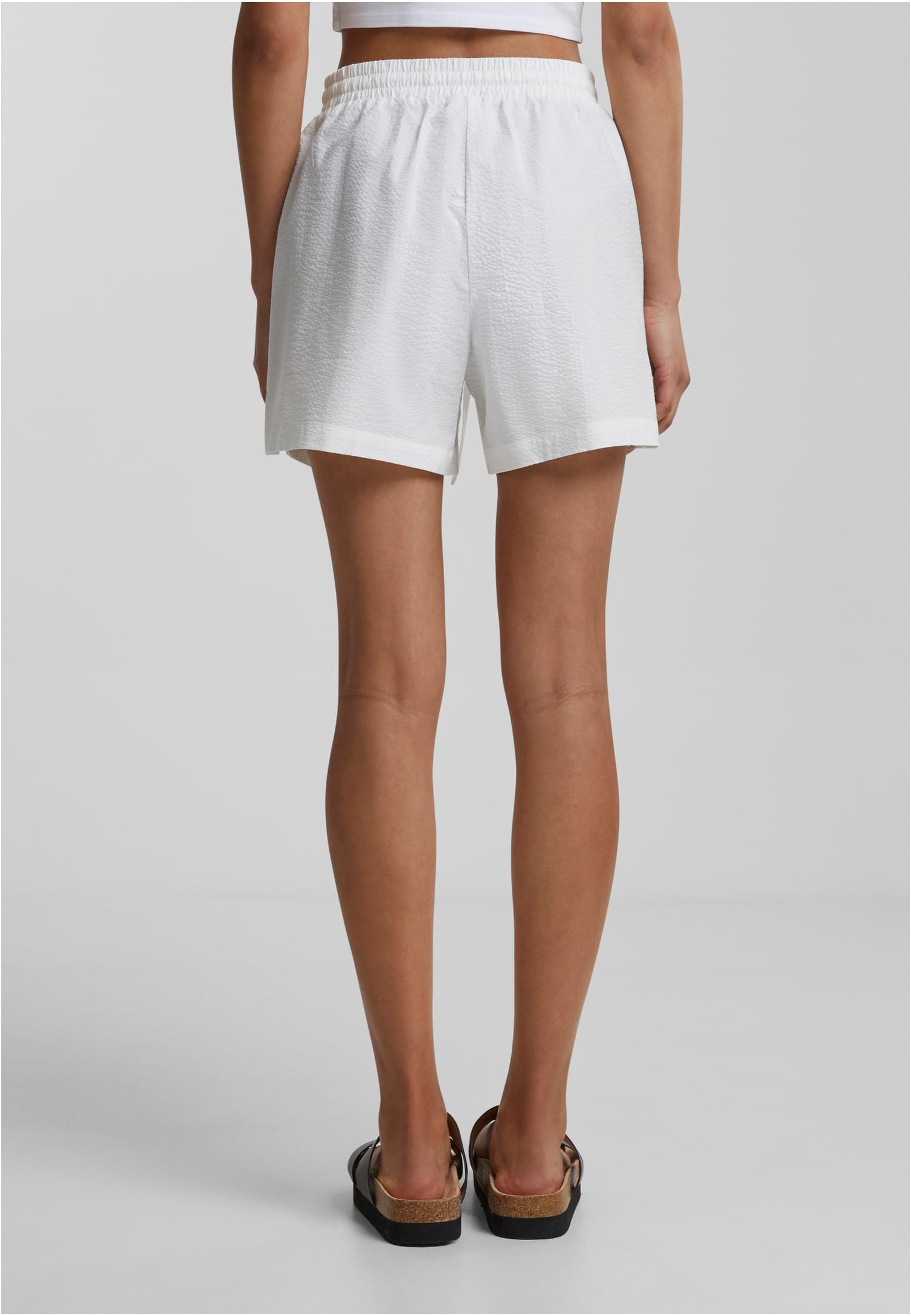 Ladies Seersucker Shorts | white