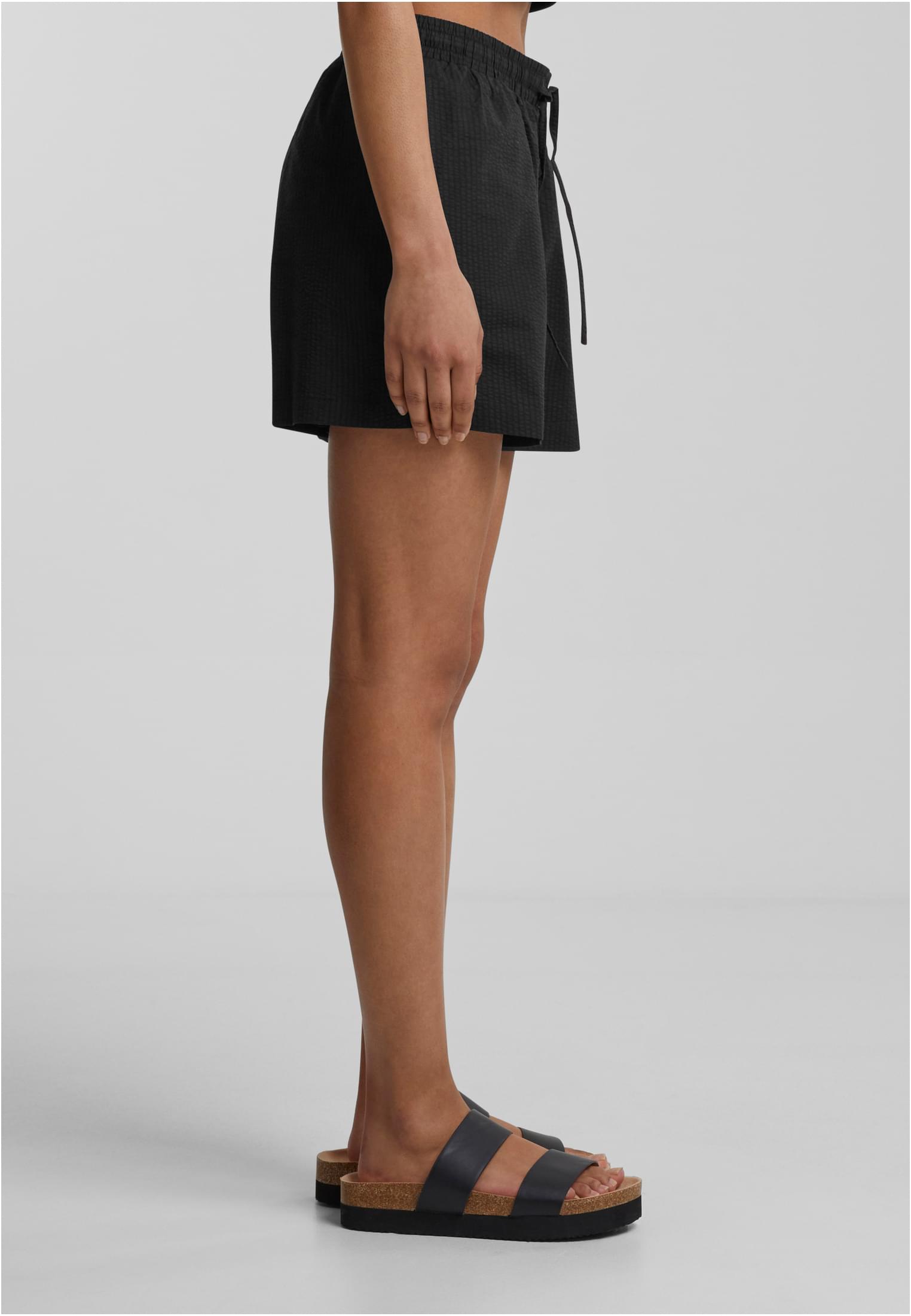 Ladies Seersucker Shorts | black