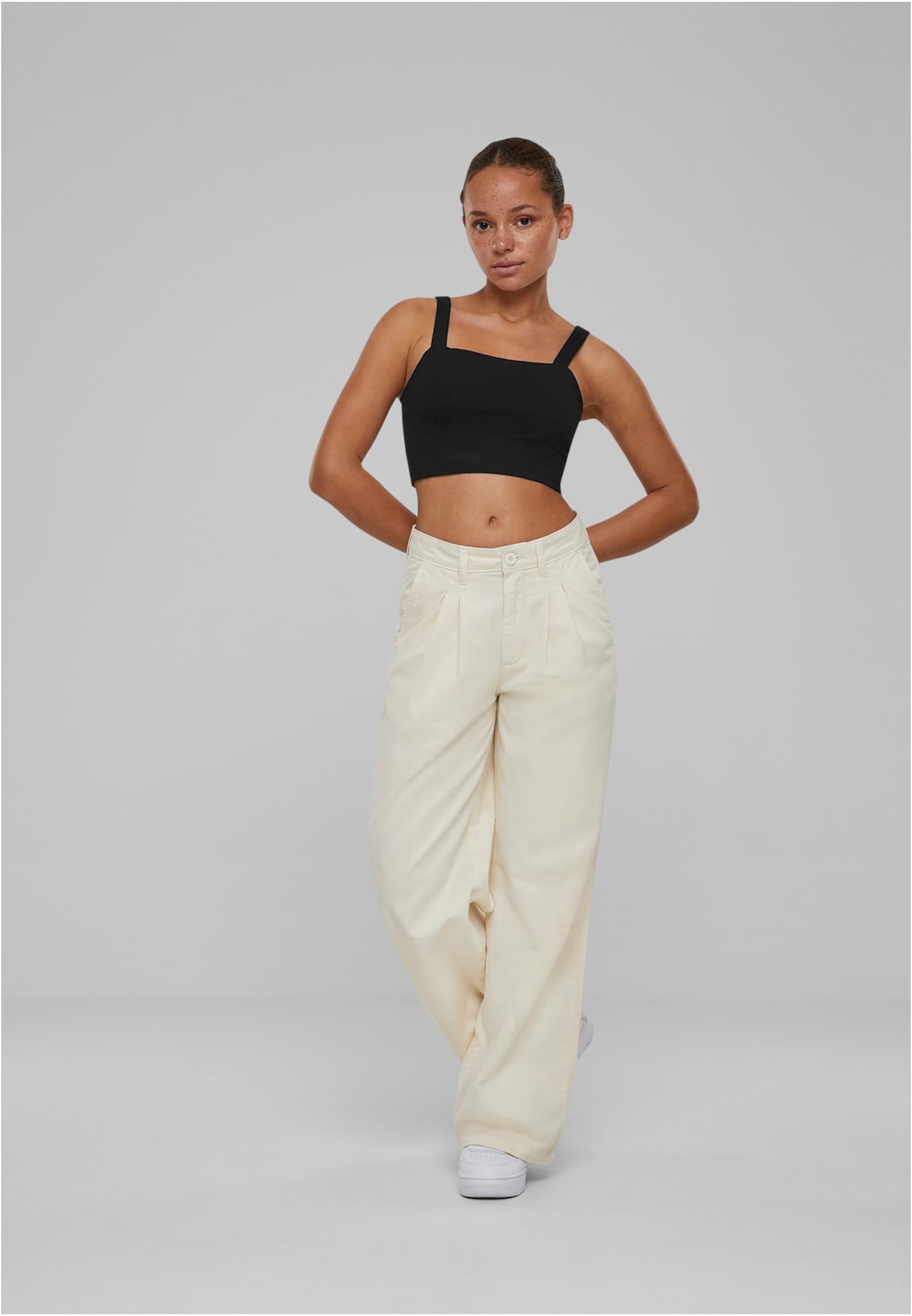 Ladies Organic Pleated Cotton Pants | whitesand