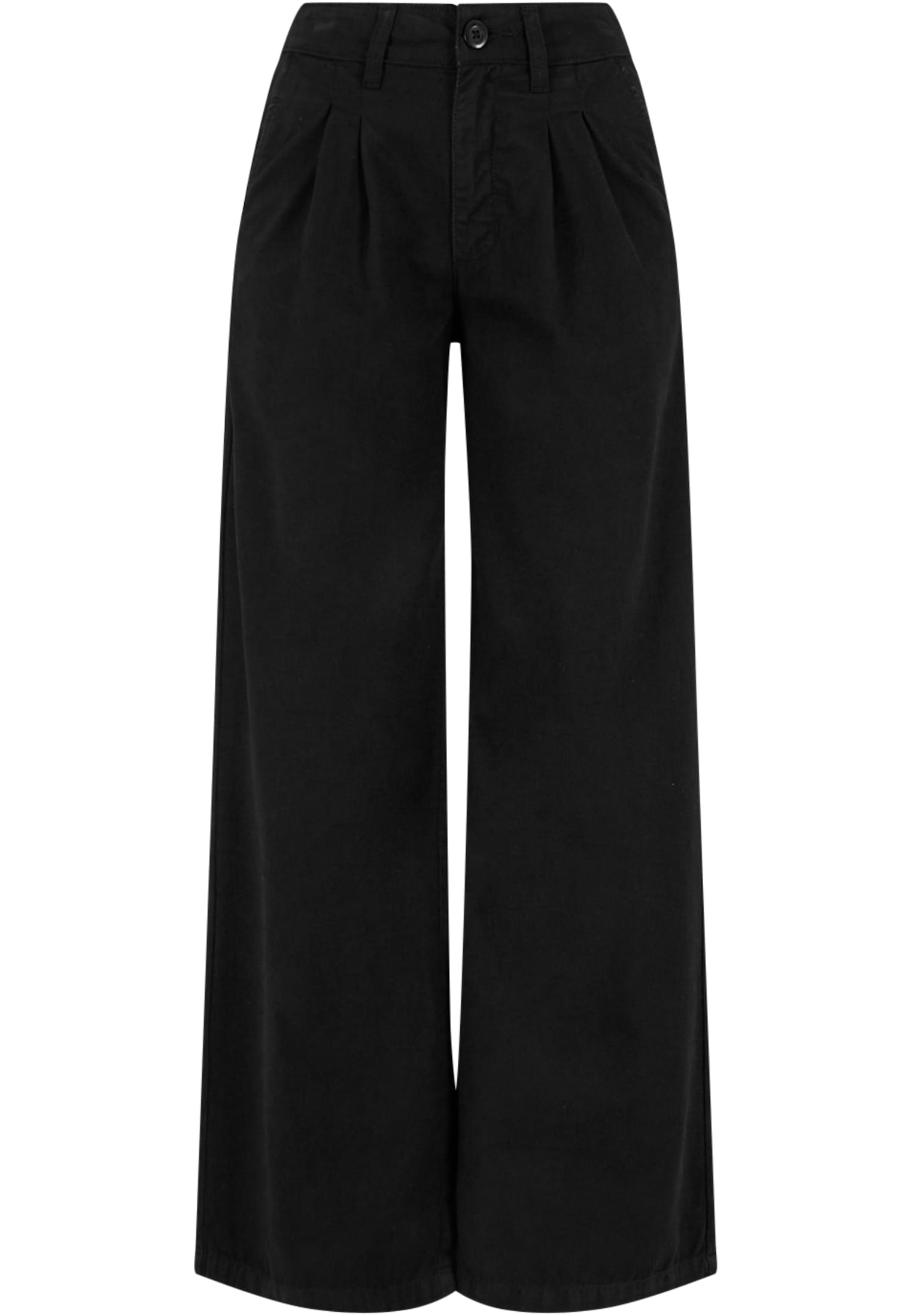 Ladies Organic Pleated Cotton Pants | black