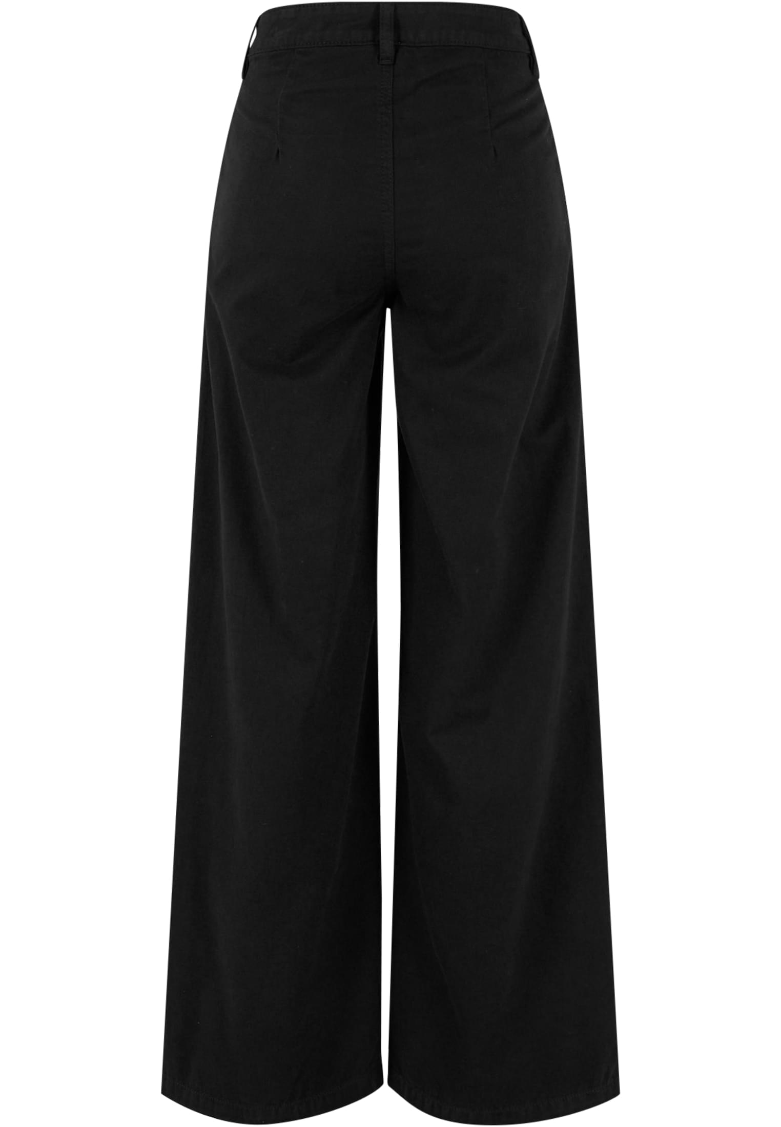 Ladies Organic Pleated Cotton Pants | black