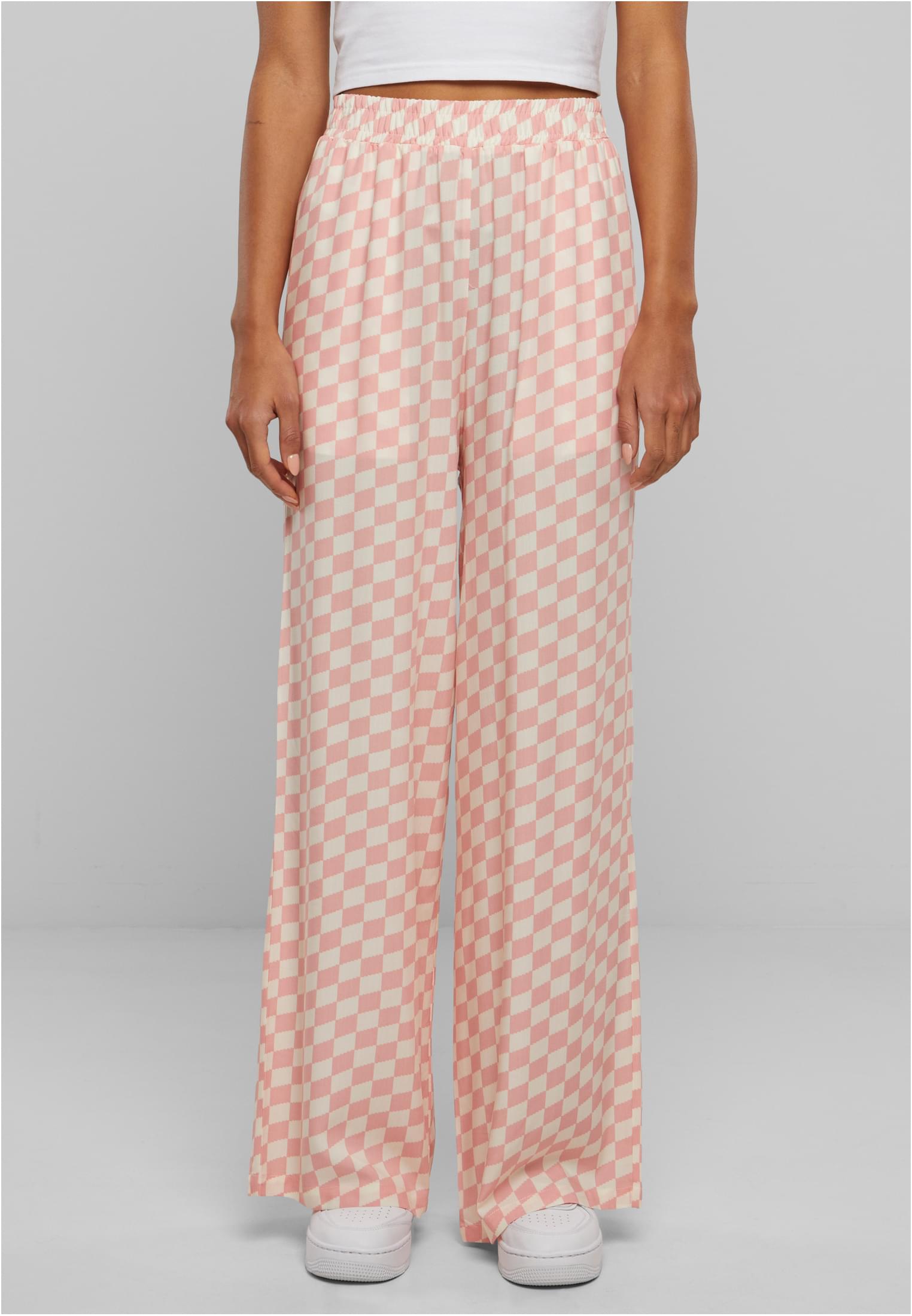 Ladies Viscose Resort Pants | lemonadepinkcheck