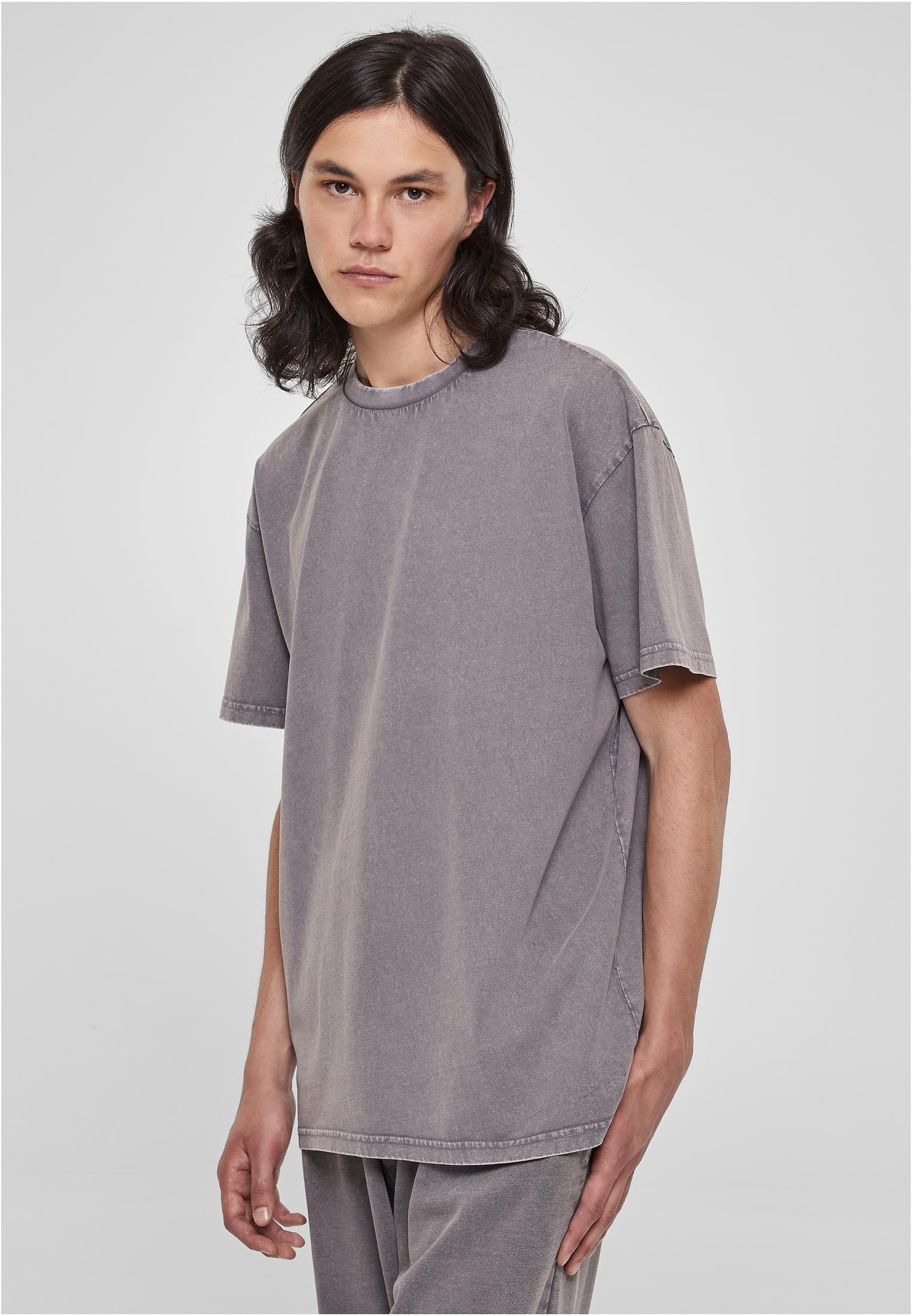 Heavy Oversized Acid Wash Tee | asphalt